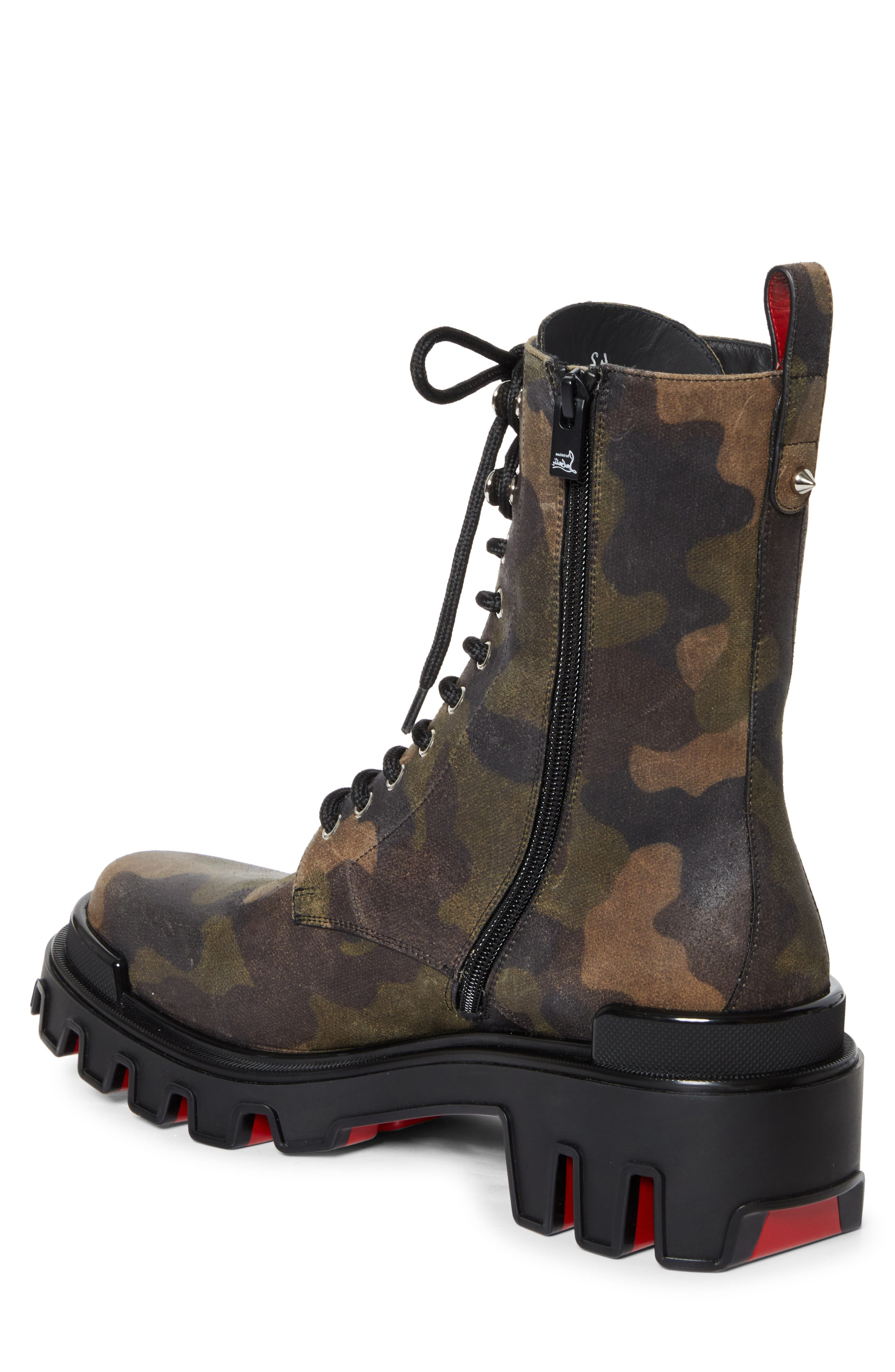 Christian Louboutin Trott Dune Camo Print Combat Boot in Cafe/Green at Nordstrom - 2