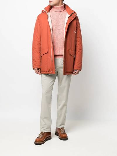 Brunello Cucinelli detachable-hood padded coat outlook