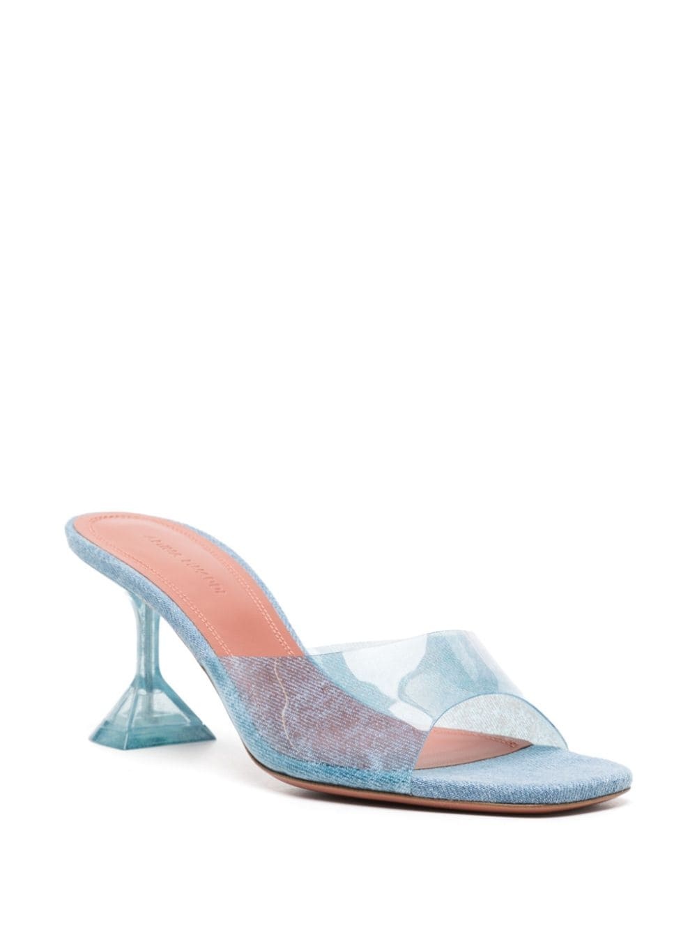 Lupita Glass 70mm denim mules - 2