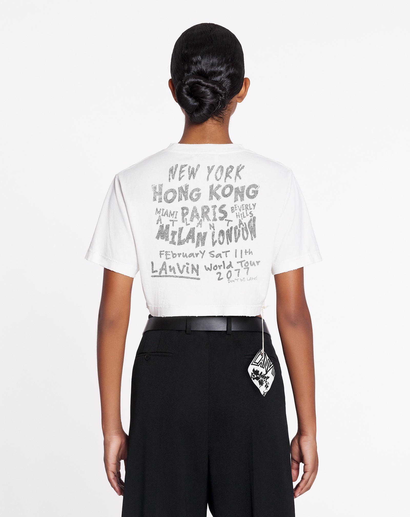 LANVIN X FUTURE UNISEX CROPPED PRINTED T-SHIRT - 4