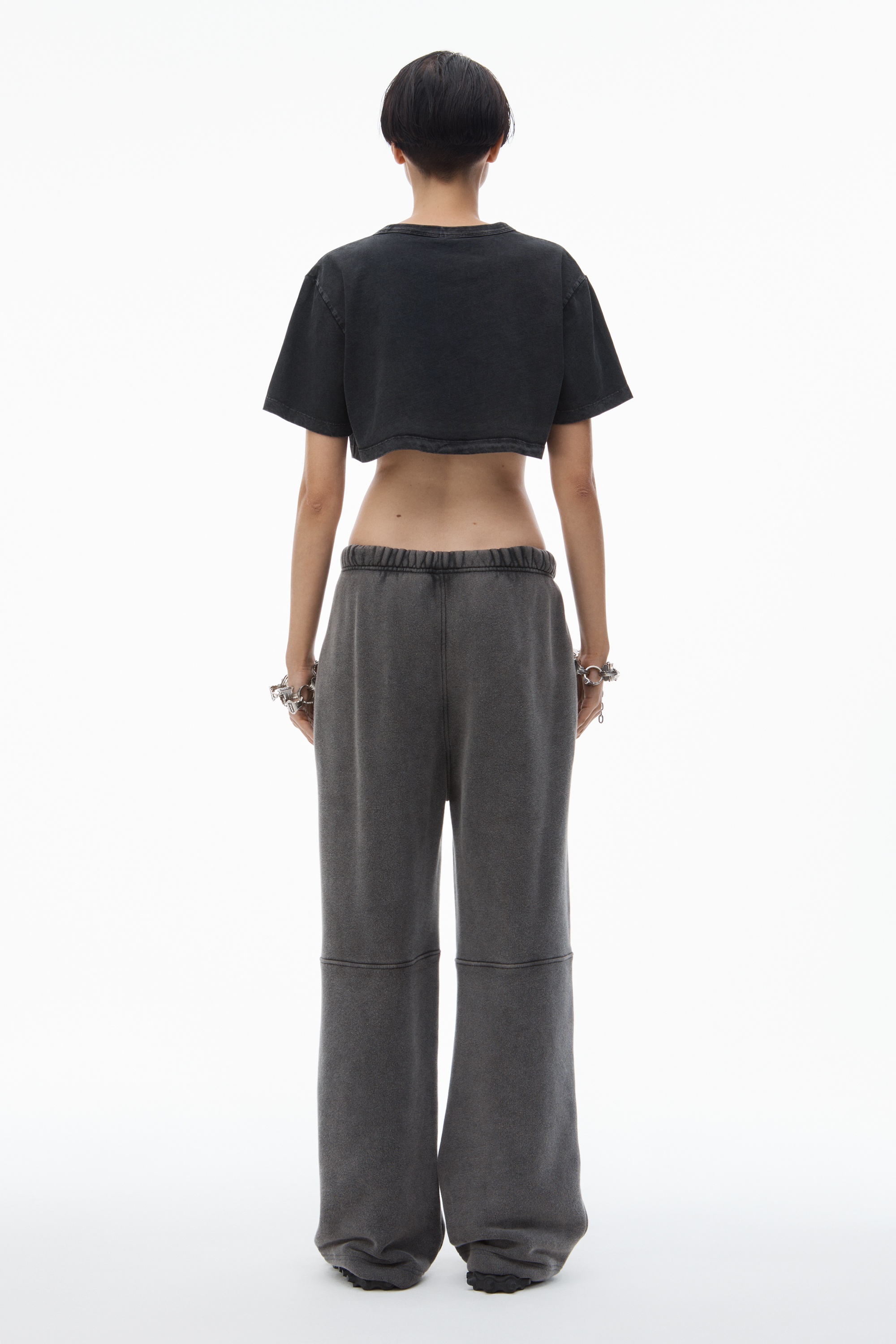 CROPPED TEE IN ACID WASH JERSEY - 4