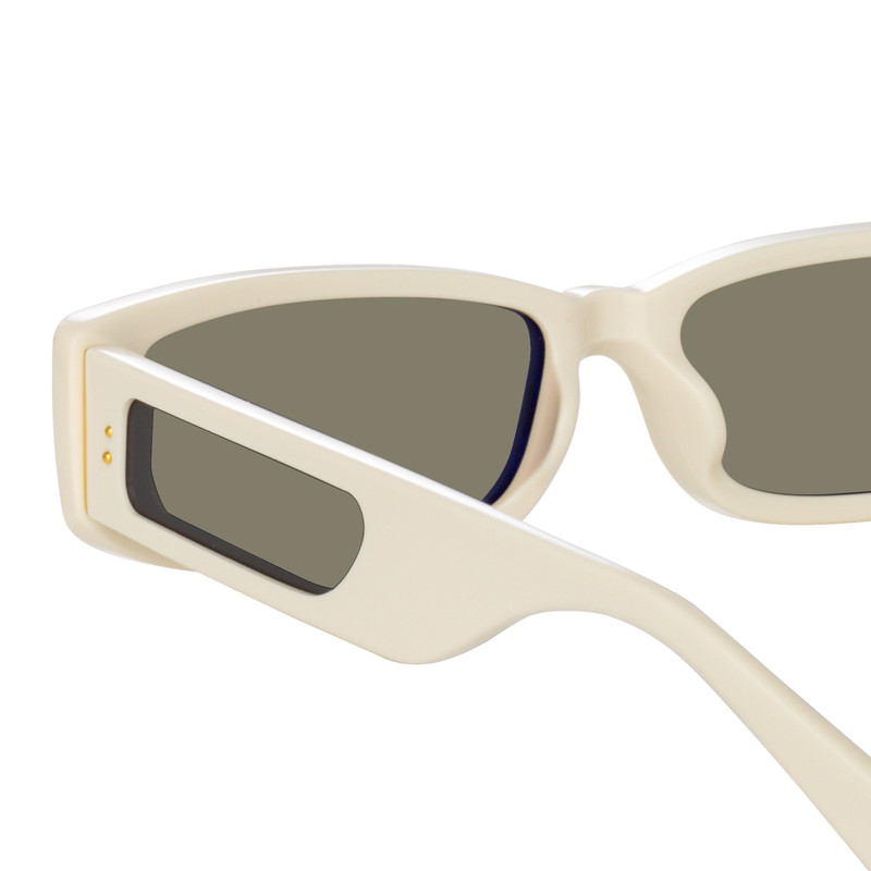 TALITA RECTANGULAR SUNGLASSES IN WHITE 5