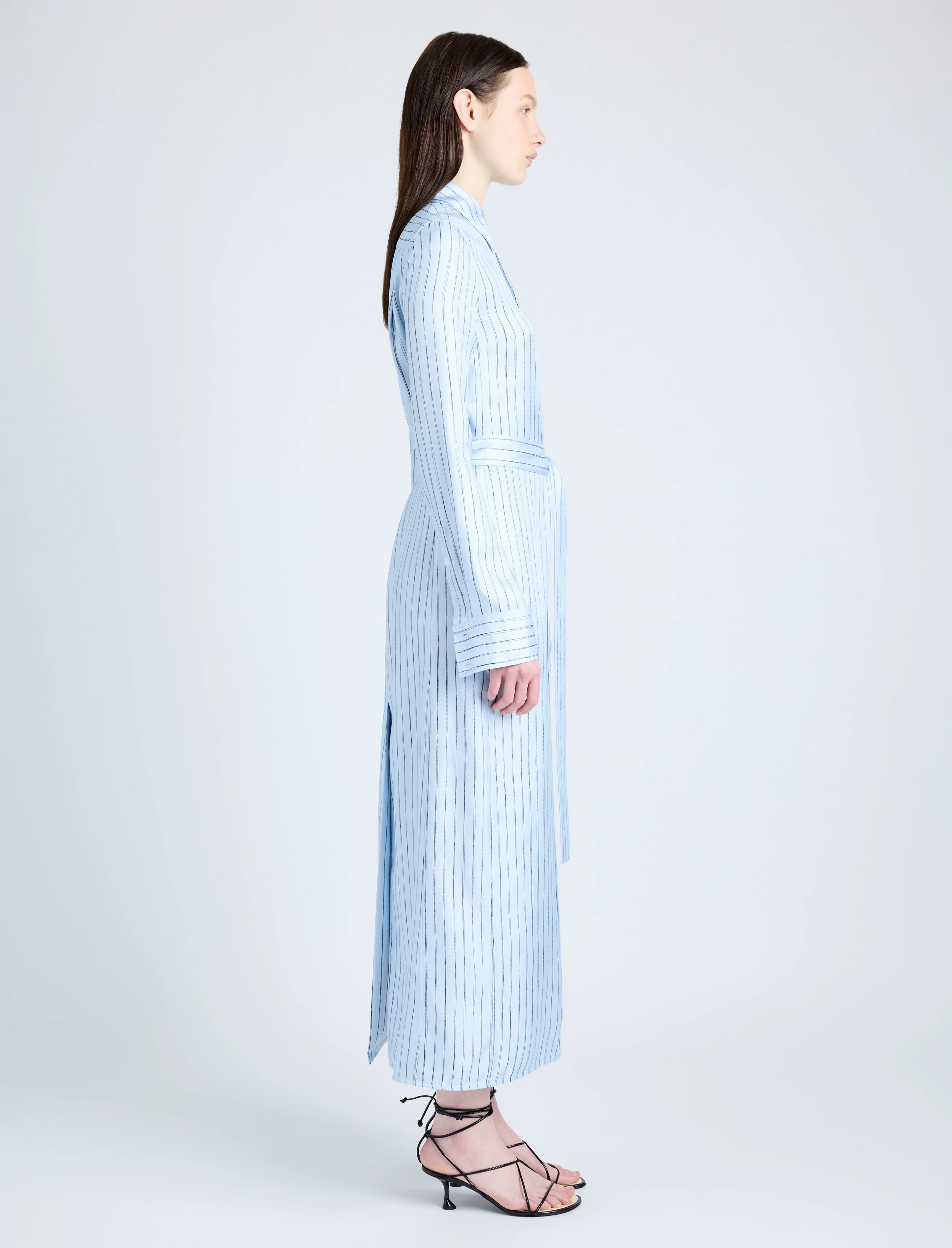 Hannah Dress in Stripe Silk Twill - 3