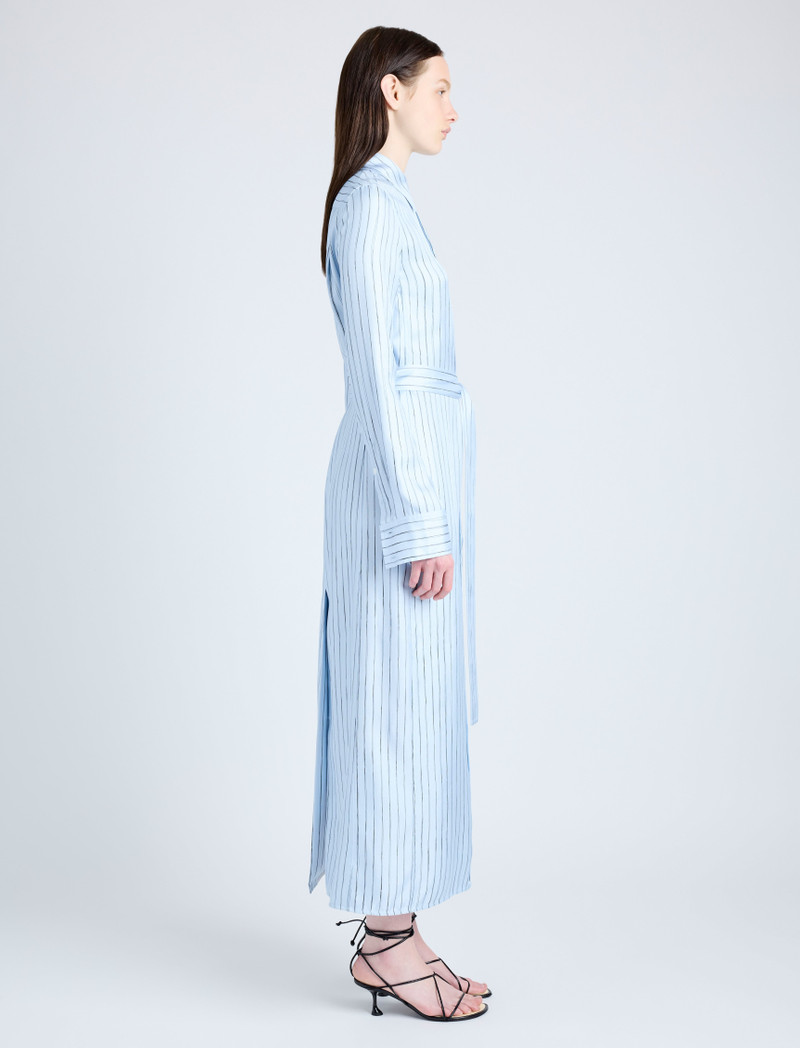 Proenza Schouler Hannah Dress in Stripe Silk Twill outlook