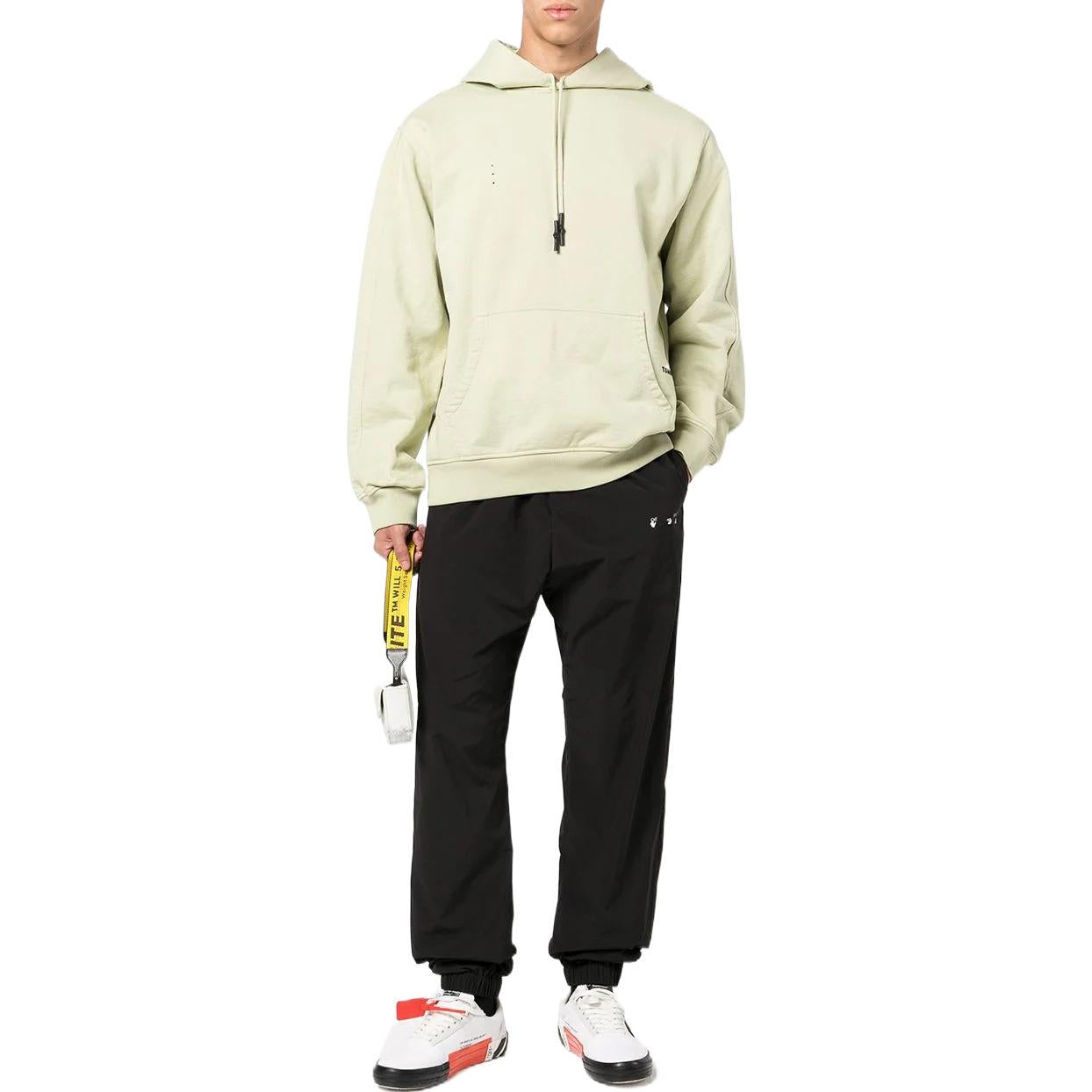 Men's Off-White FW22 Logo Printing Bundle Feet Sports Pants/Trousers/Joggers Black OMCA226C99FAB0011 - 2