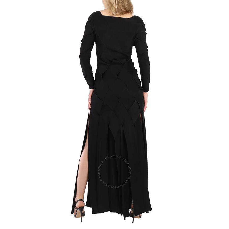Burberry Ladies Black Anatori Long-sleeve Panelled Knit Gown - 6
