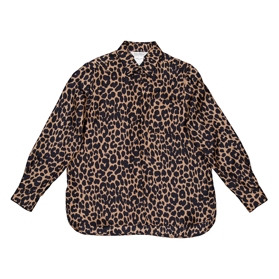 Max Mara Leopard Print Silk Shirt - 5