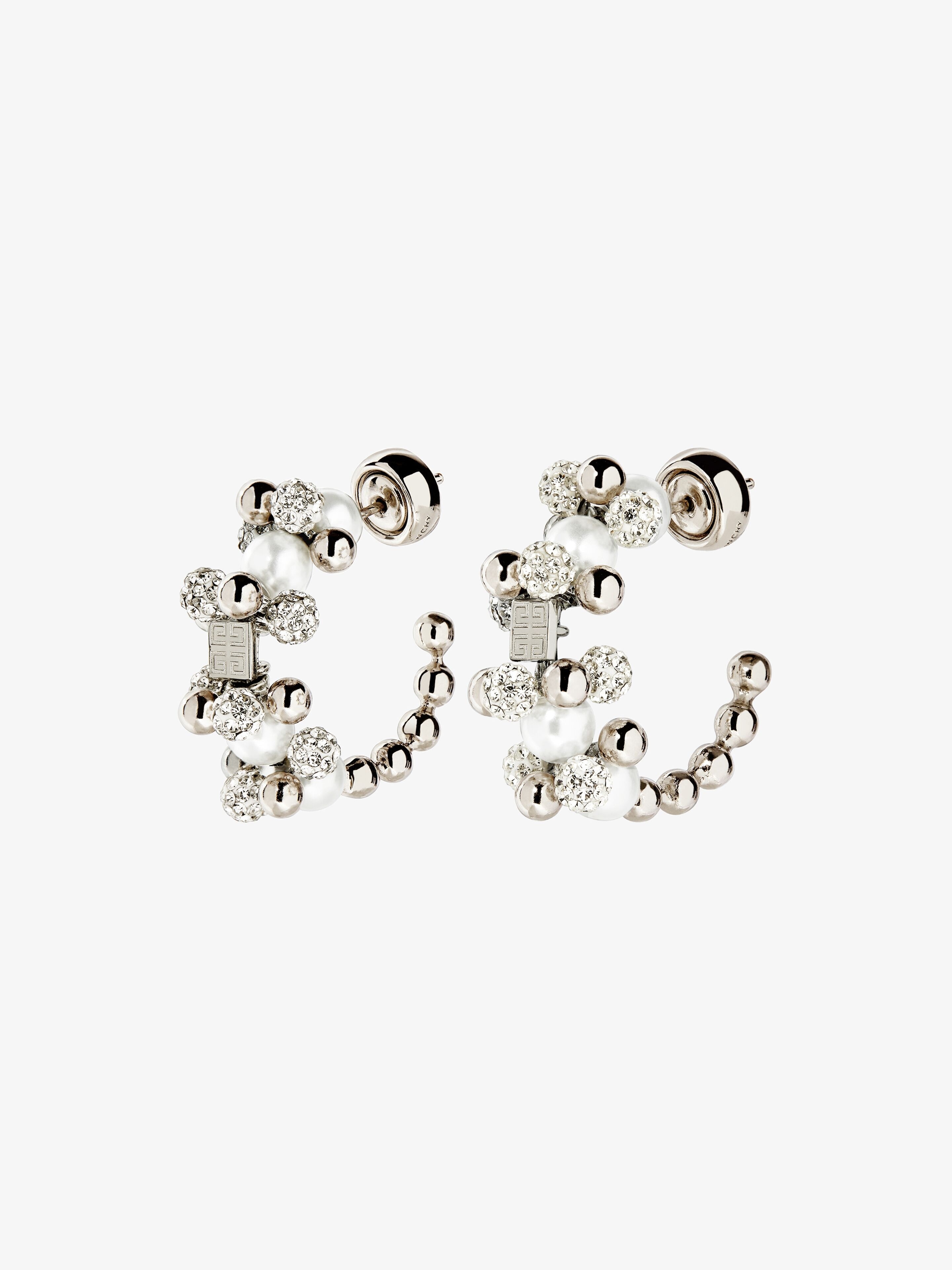 4G PEARL EARRINGS WITH CRYSTALS 4