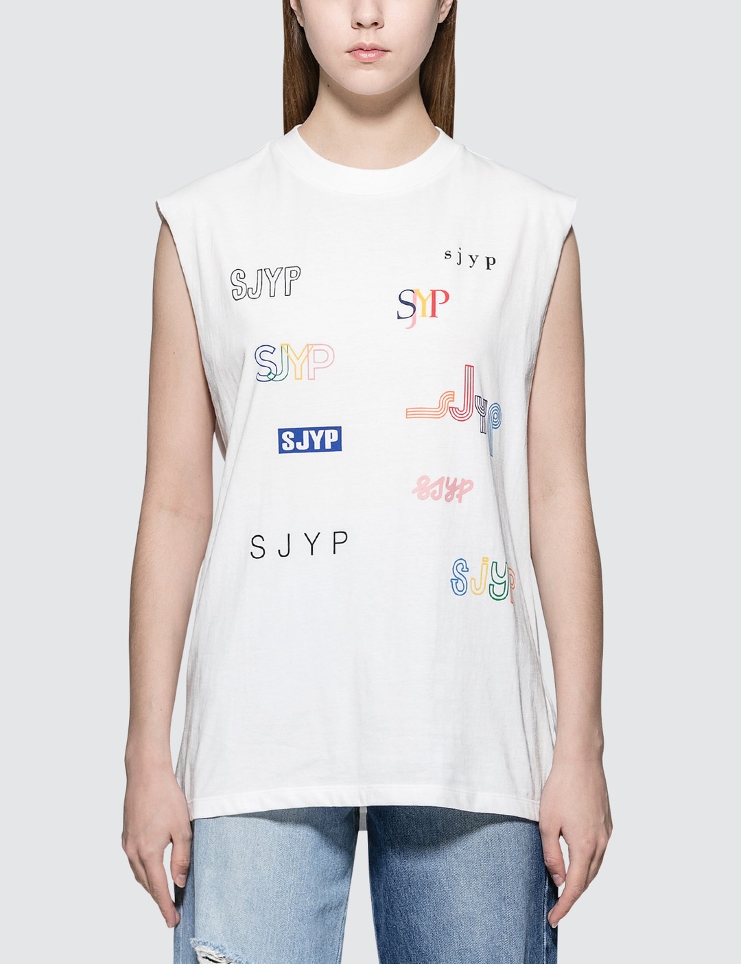 LOGO FONT SLEEVELESS T-SHIRT - 1