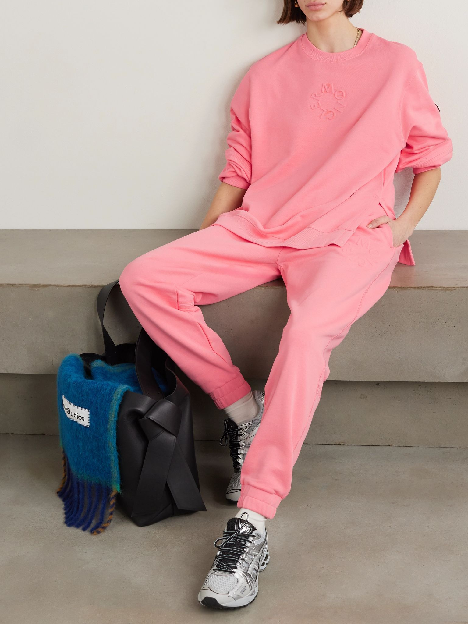 Debossed cotton-jersey sweatshirt Pink - 2