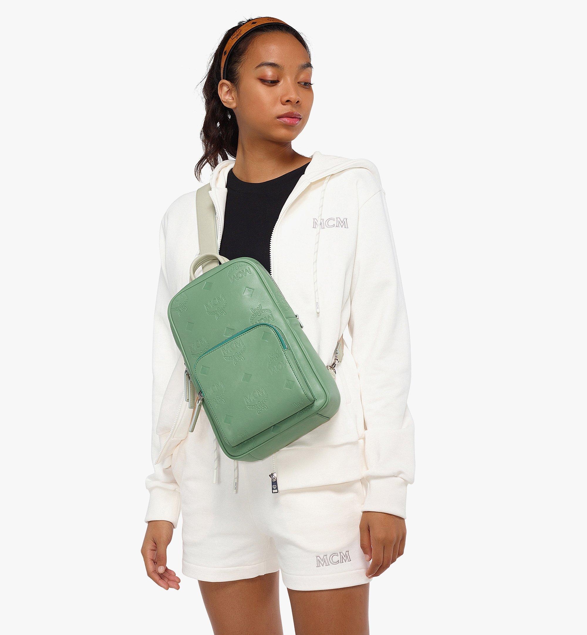 Aren Sling Bag in Embossed Monogram Leather - 6