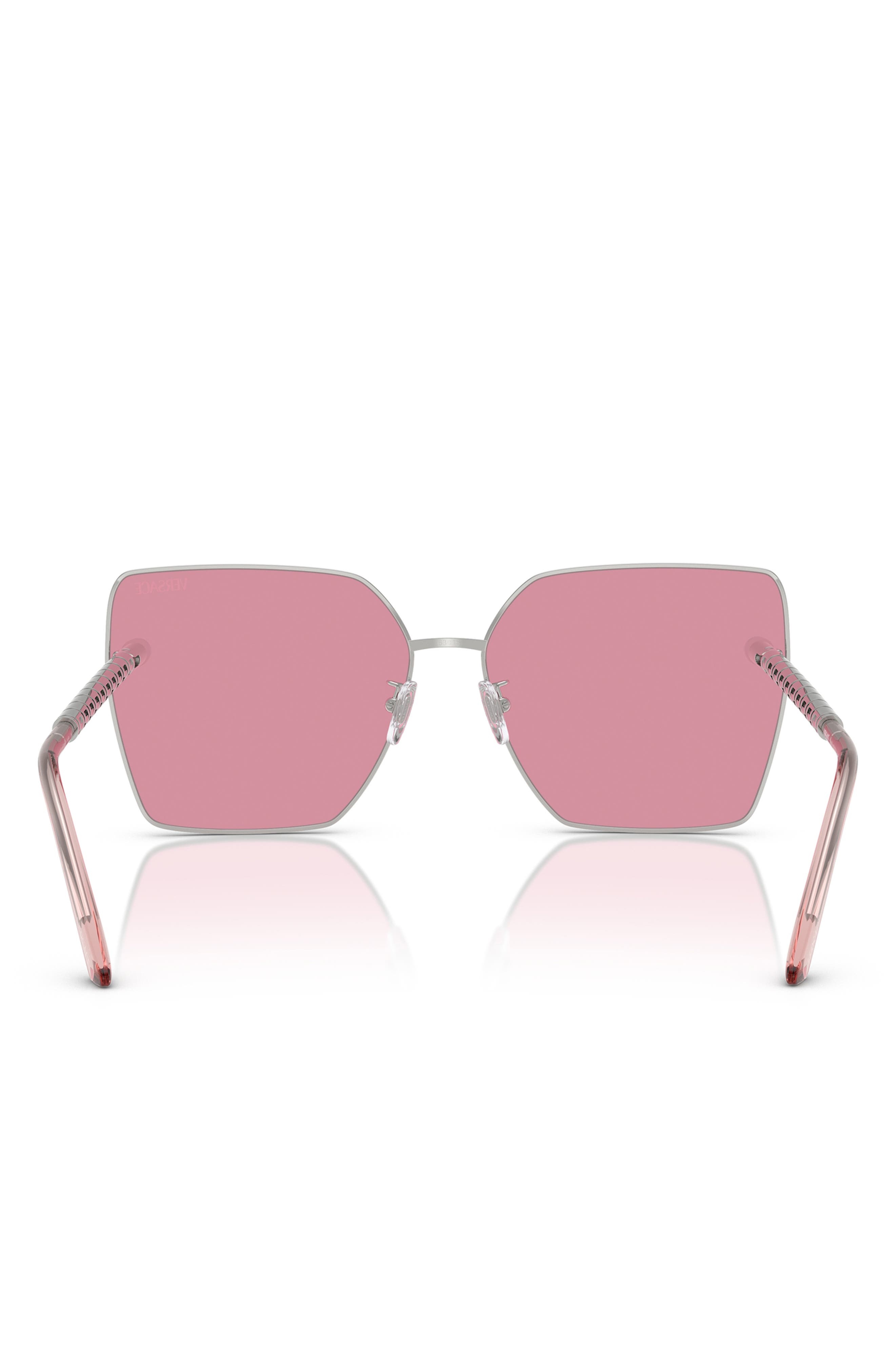 Versace 63mm Oversize Square Sunglasses in Silver at Nordstrom - 4