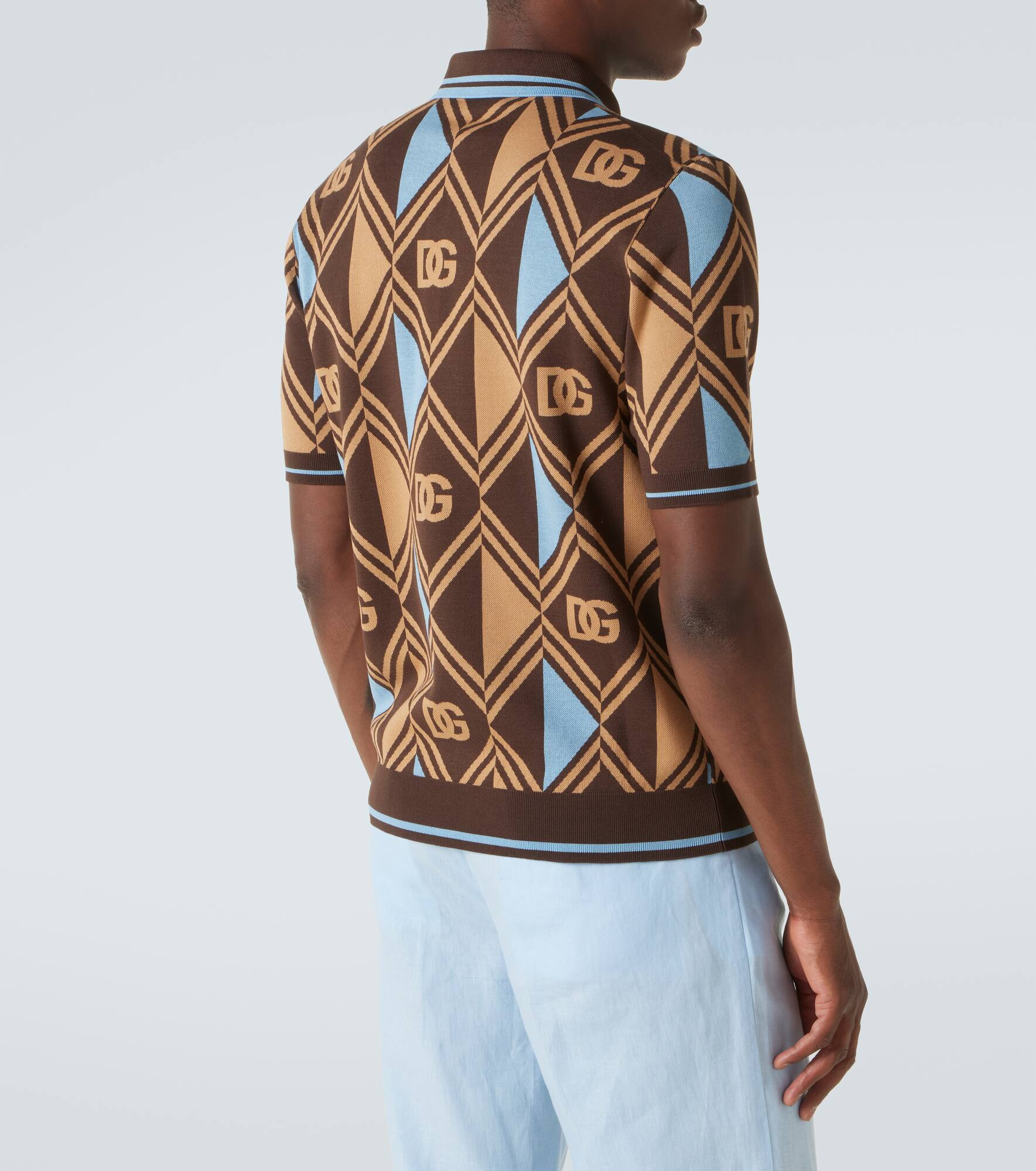 DG jacquard cotton piqué polo shirt - 4