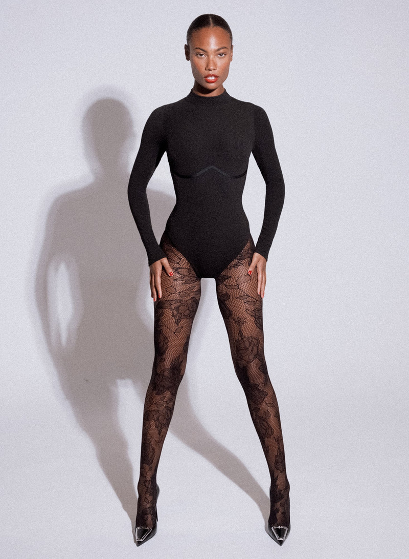 Hourglass Rib Mockneck Long Sleeve Bodysuit 1