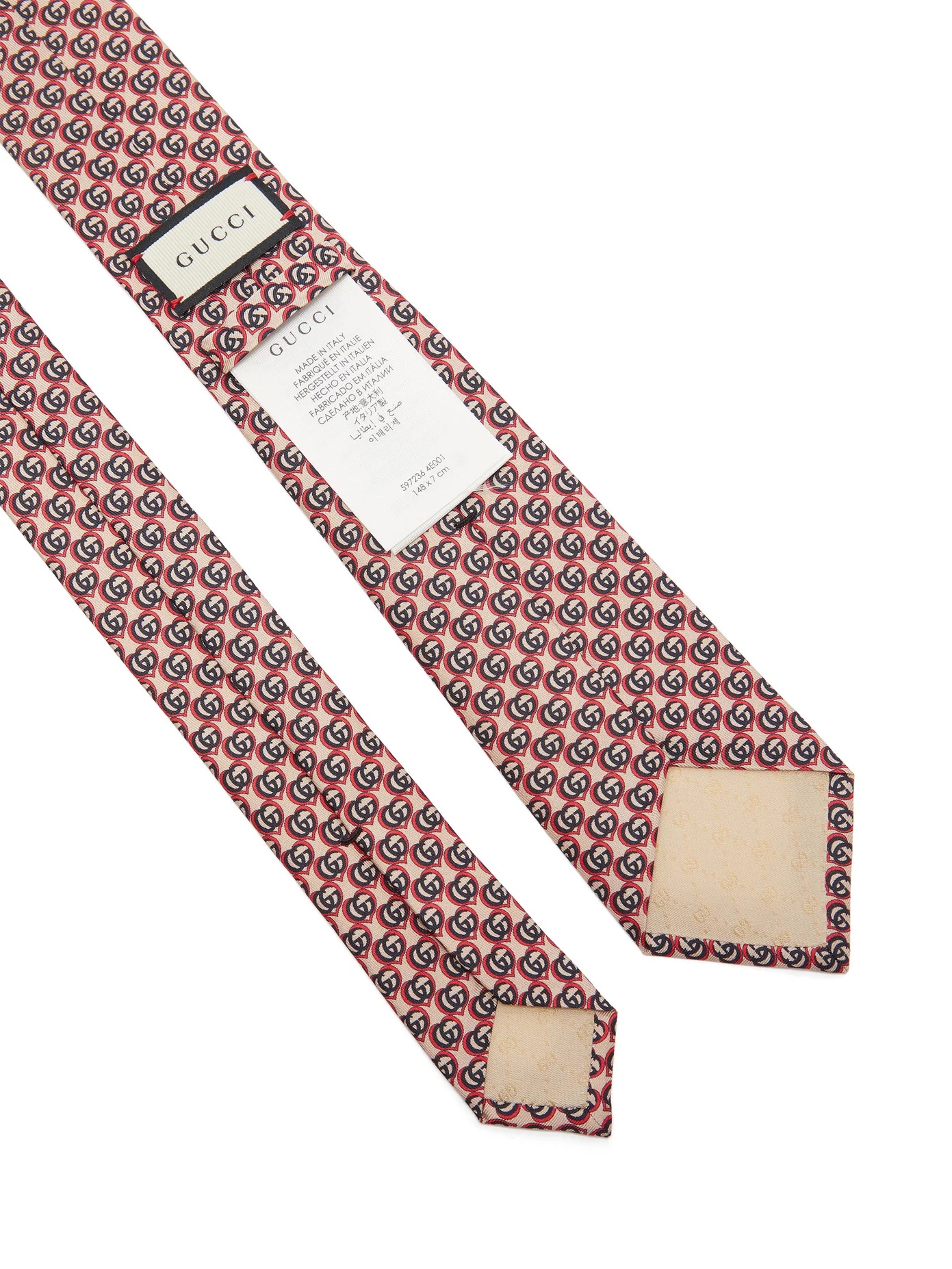 GG-heart silk tie - 4