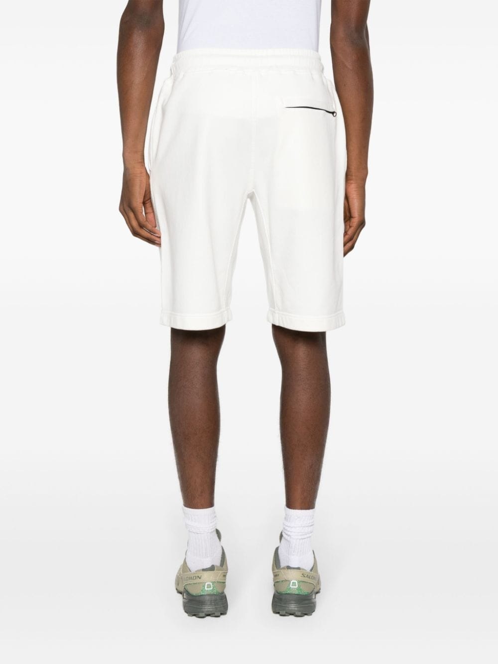 logo-embroidered cotton track shorts - 4