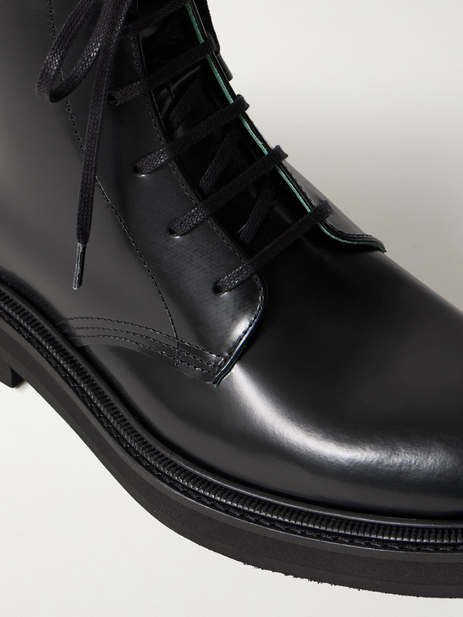 Officer Glossed-Leather Boots Black - 5