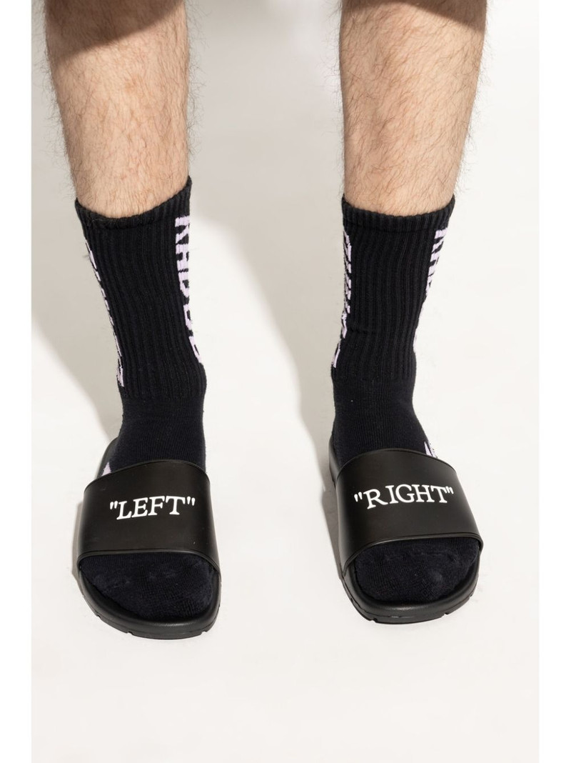 Off-White x Virgil Abloh logo-print slides outlook