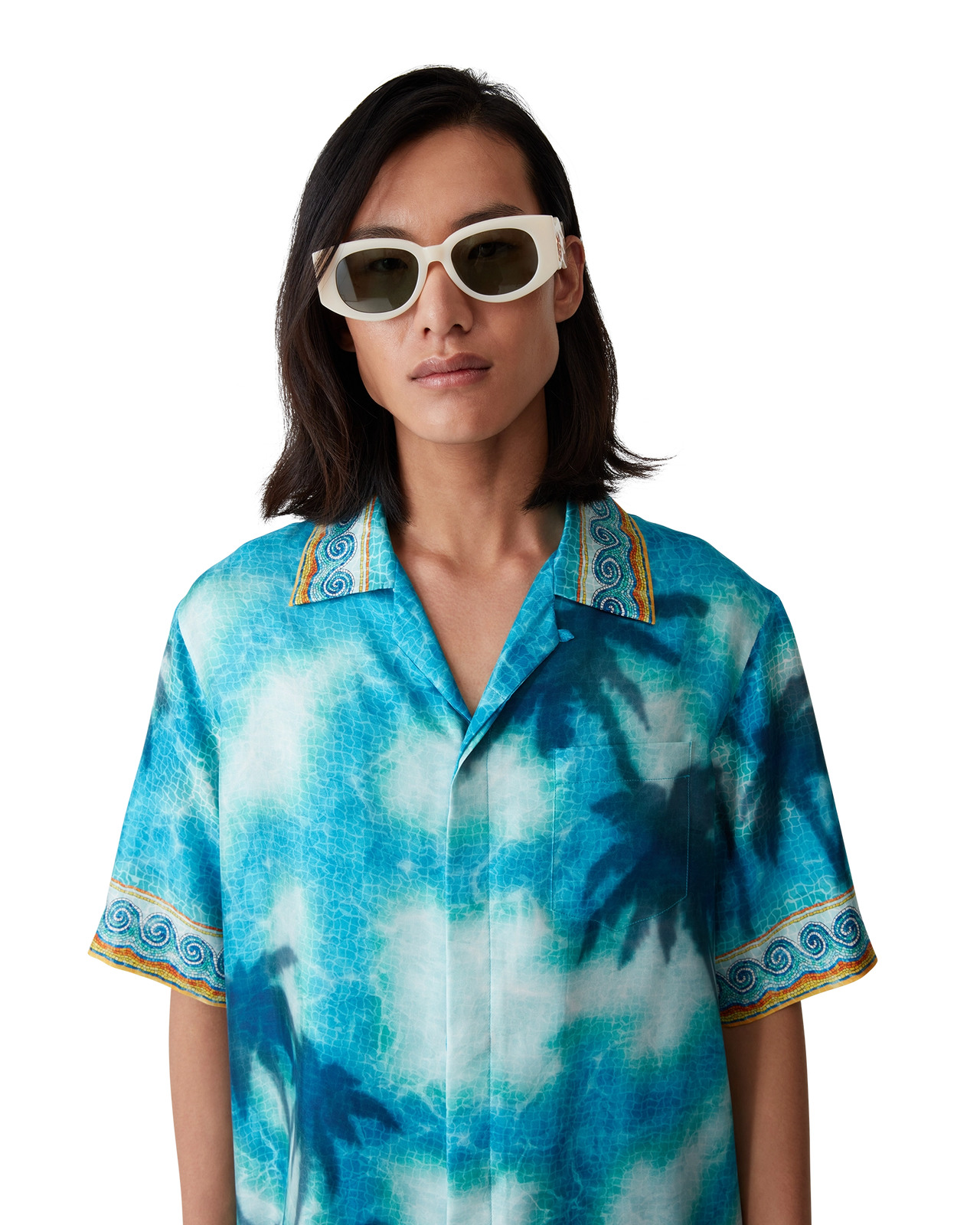 CASABLANCA Caustics Emblem Silk Shirt | Casablanca Paris