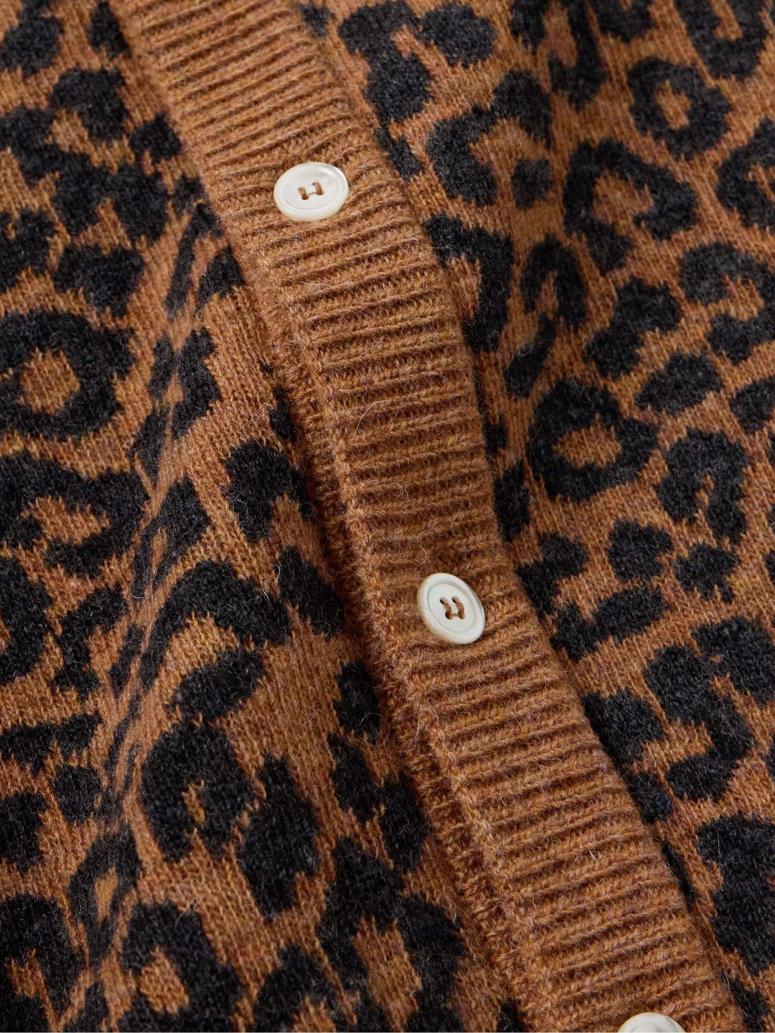 Leopard-Jacquard Wool Cardigan - 5
