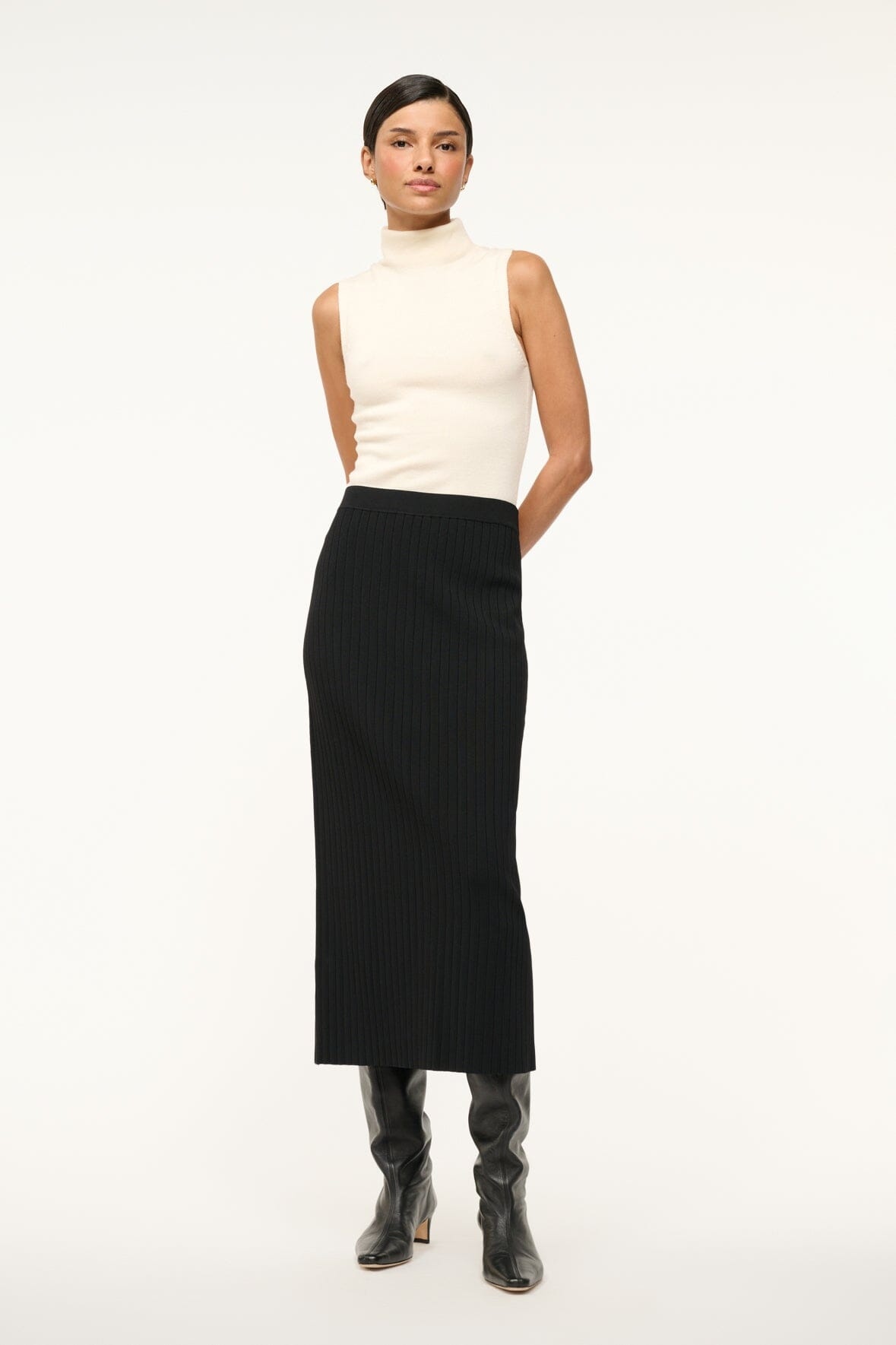 STAUD LYLE SKIRT BLACK - 3