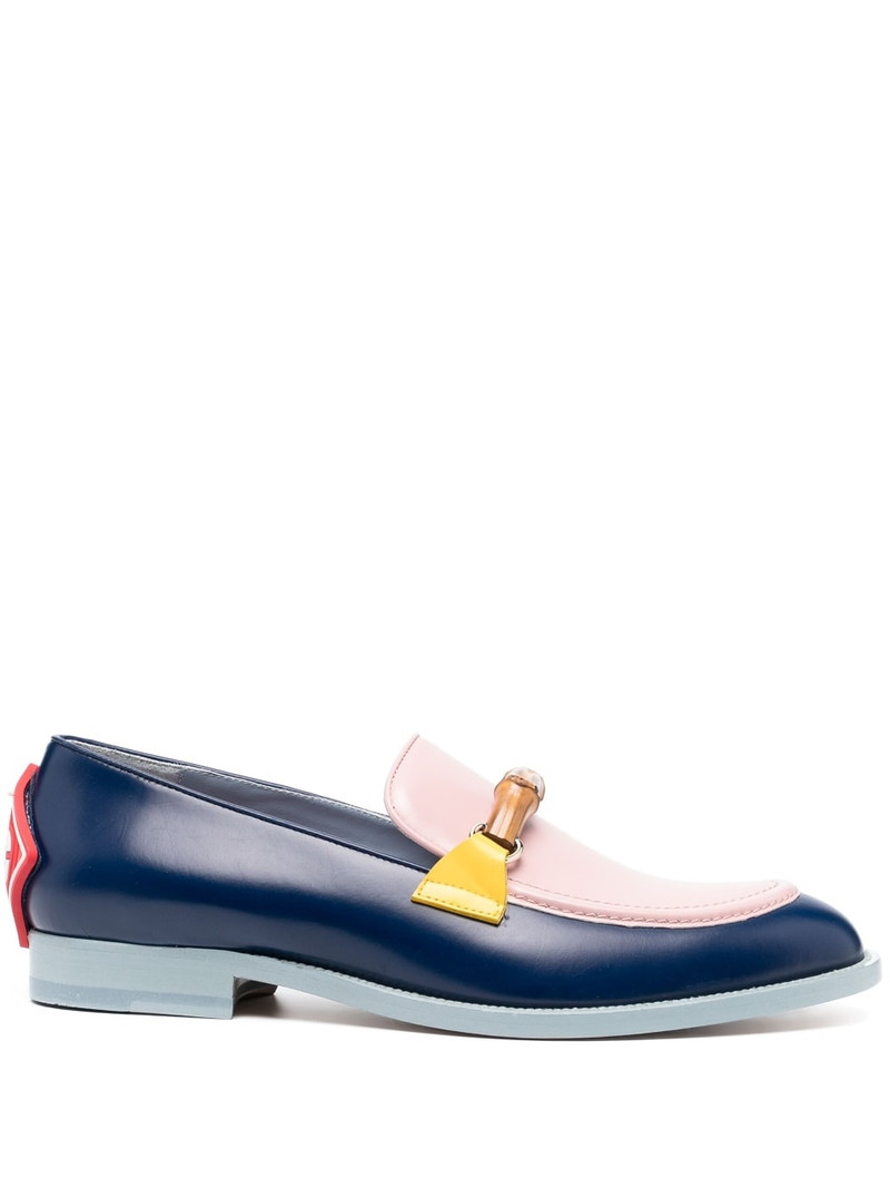bamboo-detail leather loafers 1