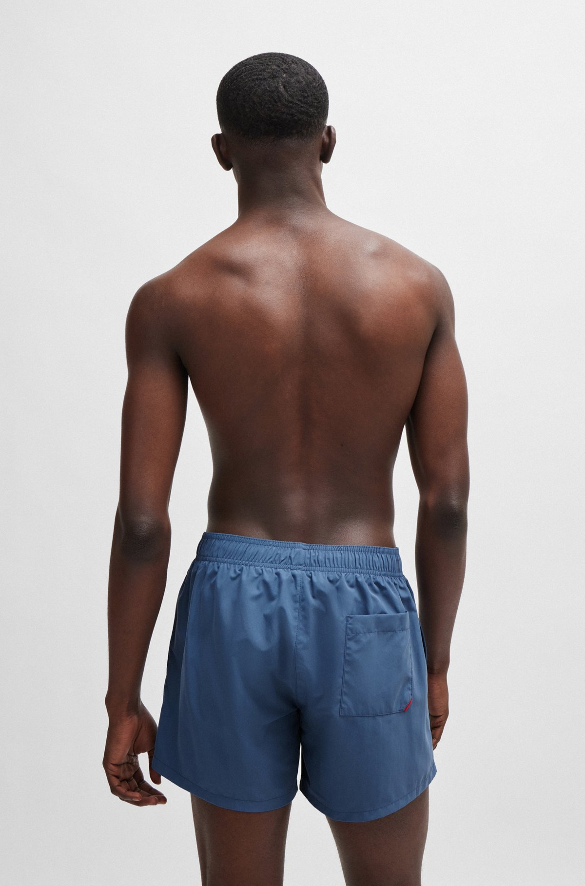 FULLY LINED SWIM SHORTS WITH VERTICAL LOGO - 4