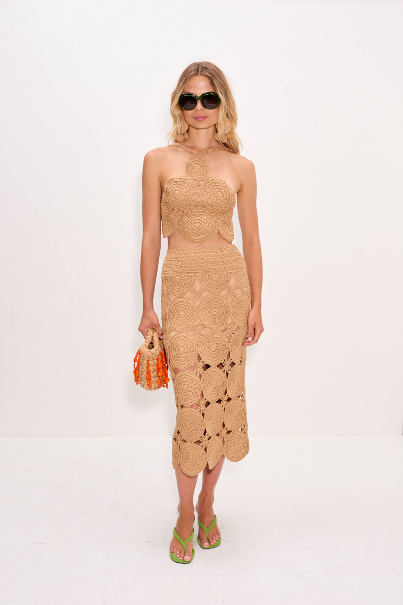 Beep Beep Midi Skirt In Natural 3