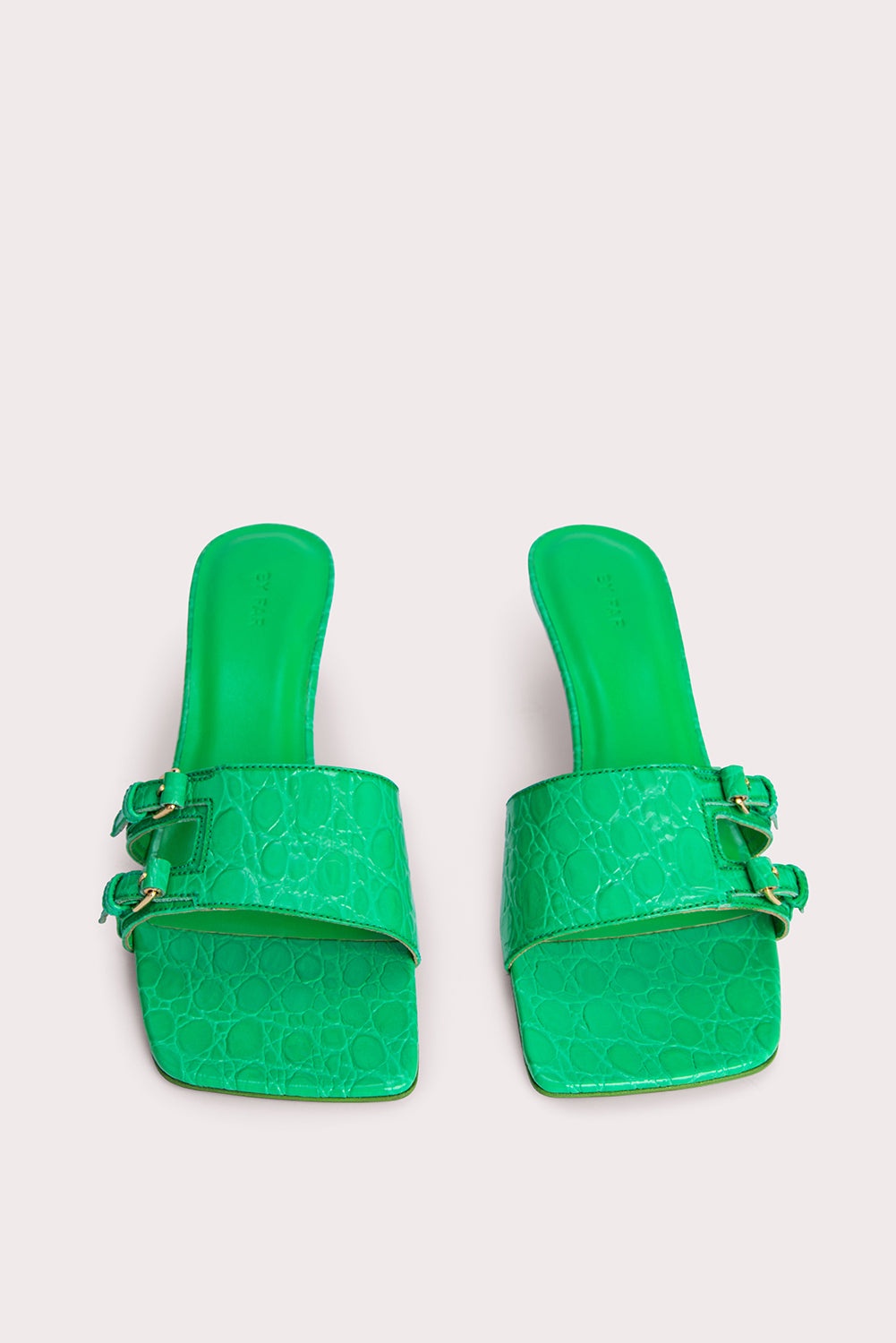 Roni Super Green Circular Croco Embossed Leather - 9