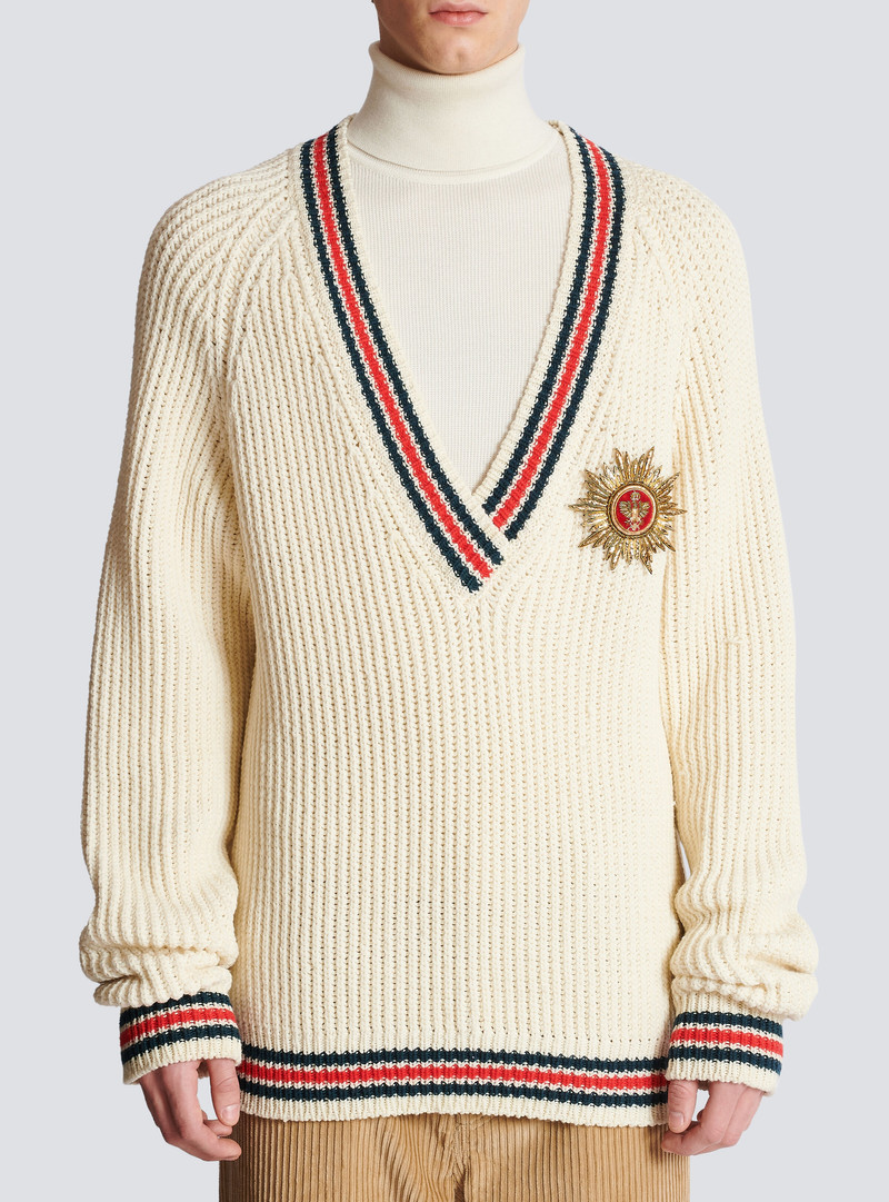 Knit jumper with insignia 5