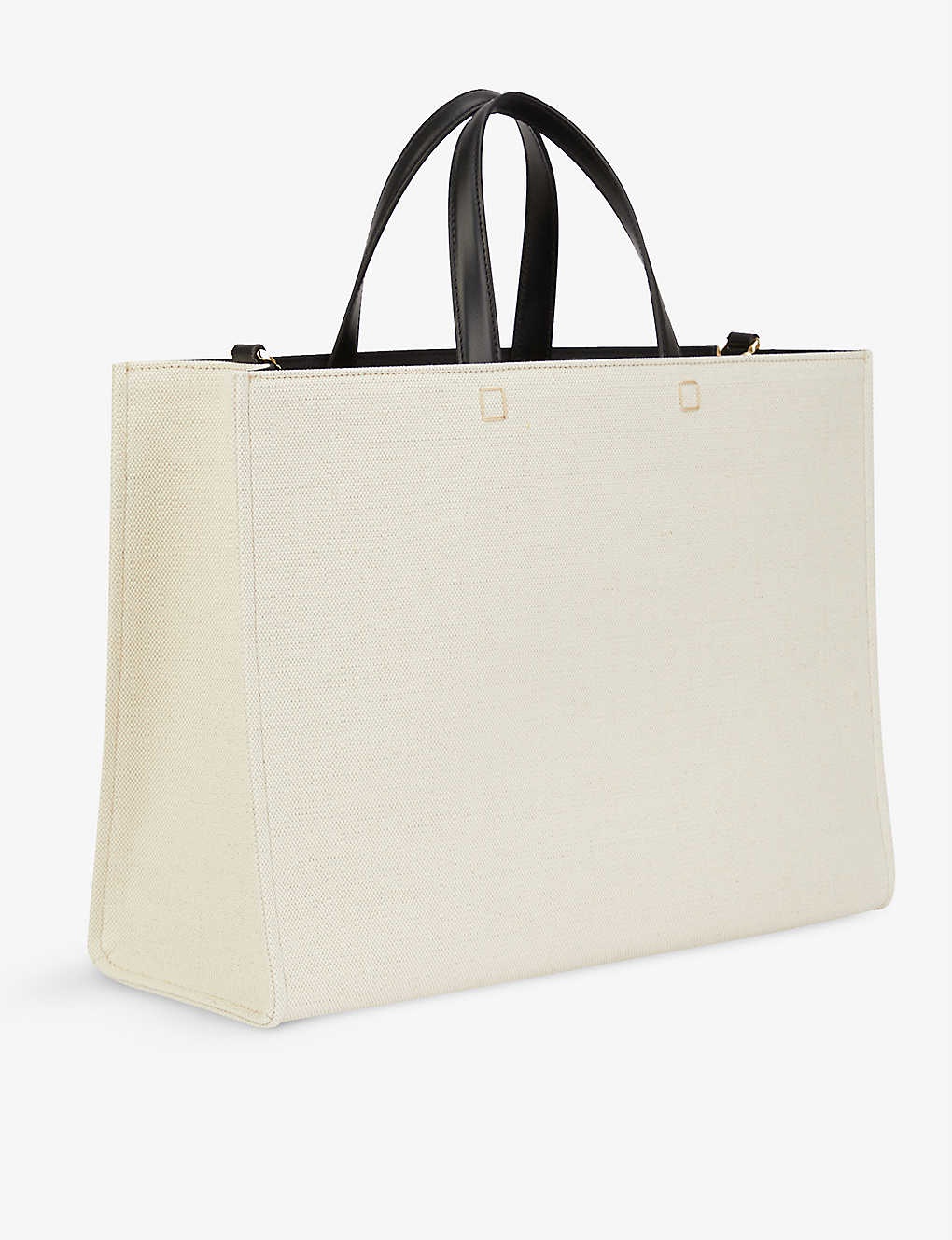 Logo-print medium cotton-linen blend tote bag - 3