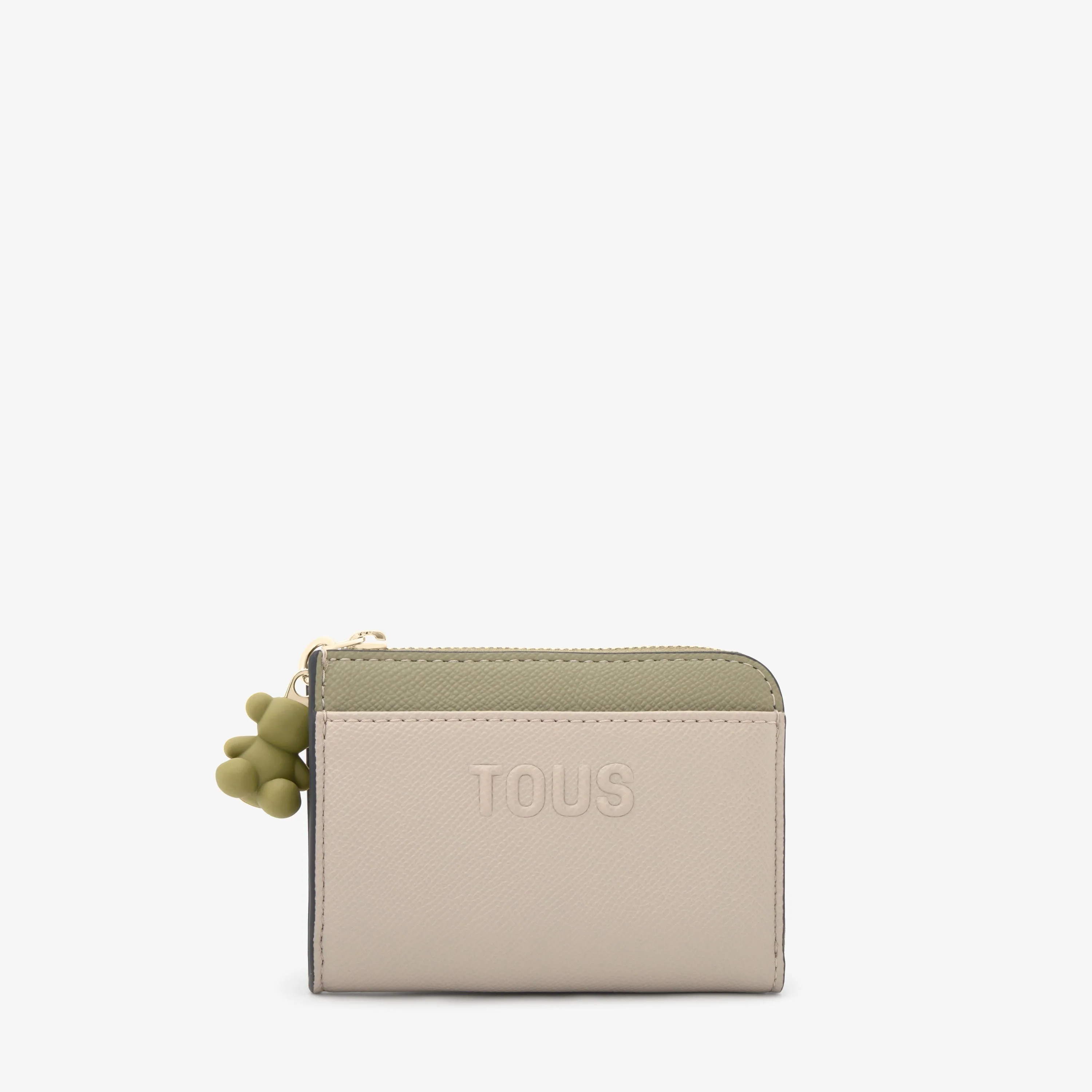 Large taupe and green Change purse TOUS Audree Saffiano - 1
