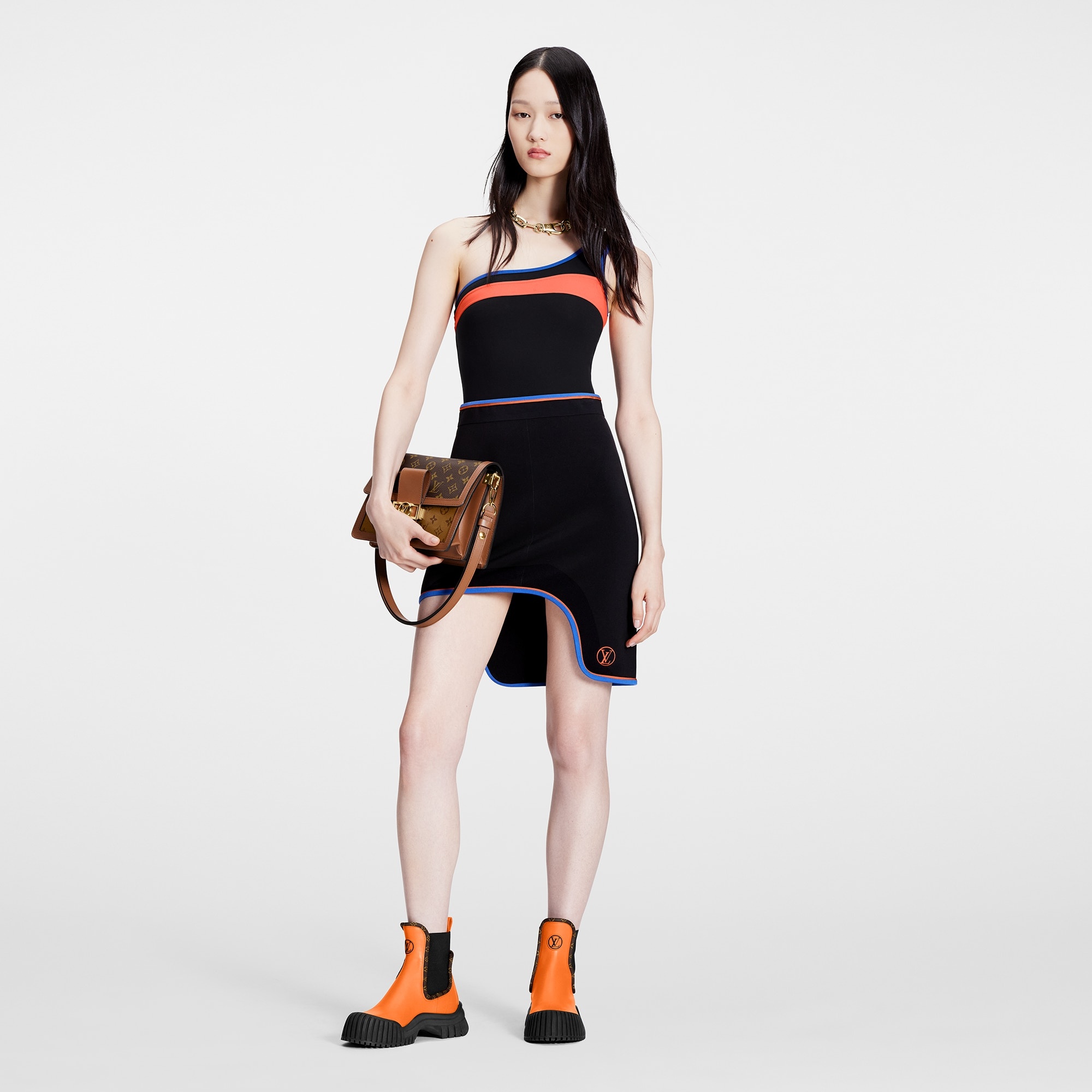 Vivid Trim Asymmetrical Skirt - 2