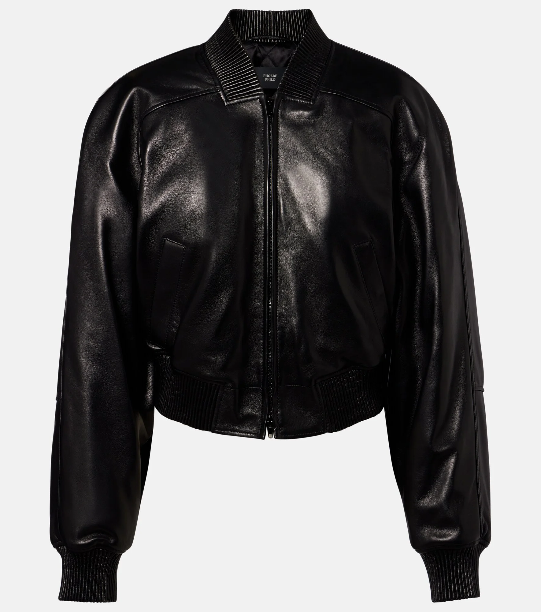 Leather bomber jacket - 1