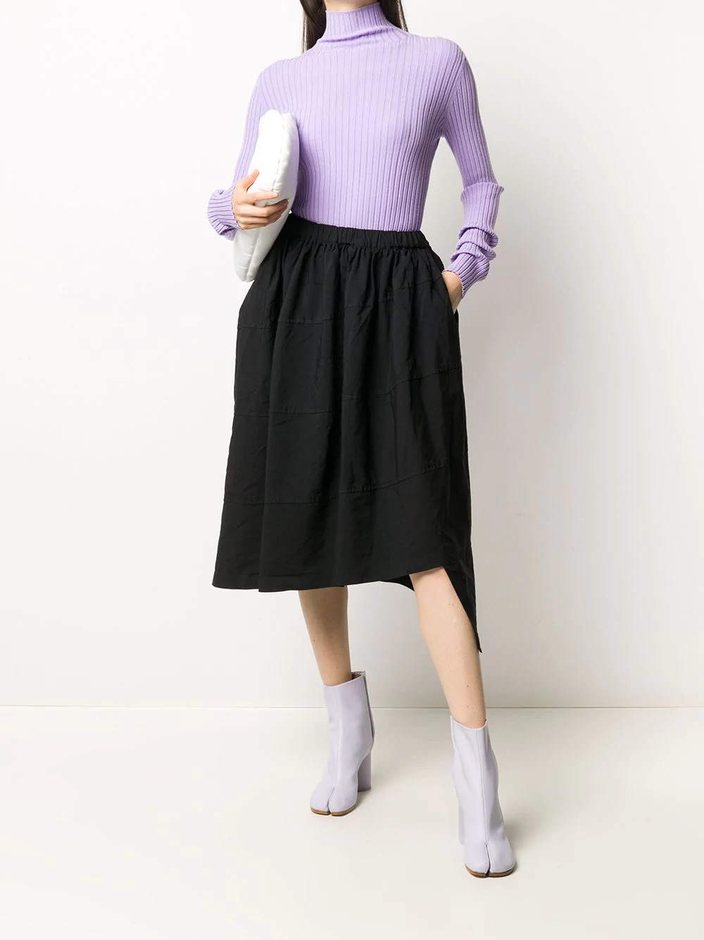 plain asymmetric skirt - 2