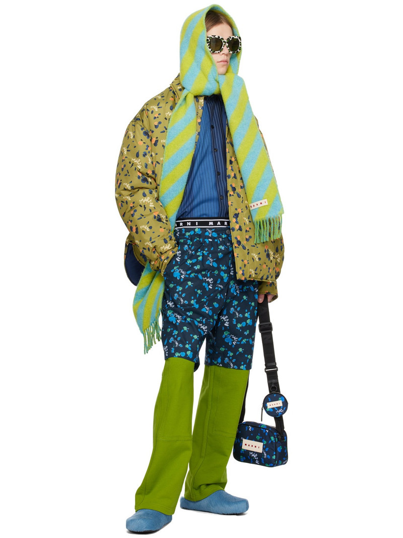 Marni Navy Printed Shorts outlook