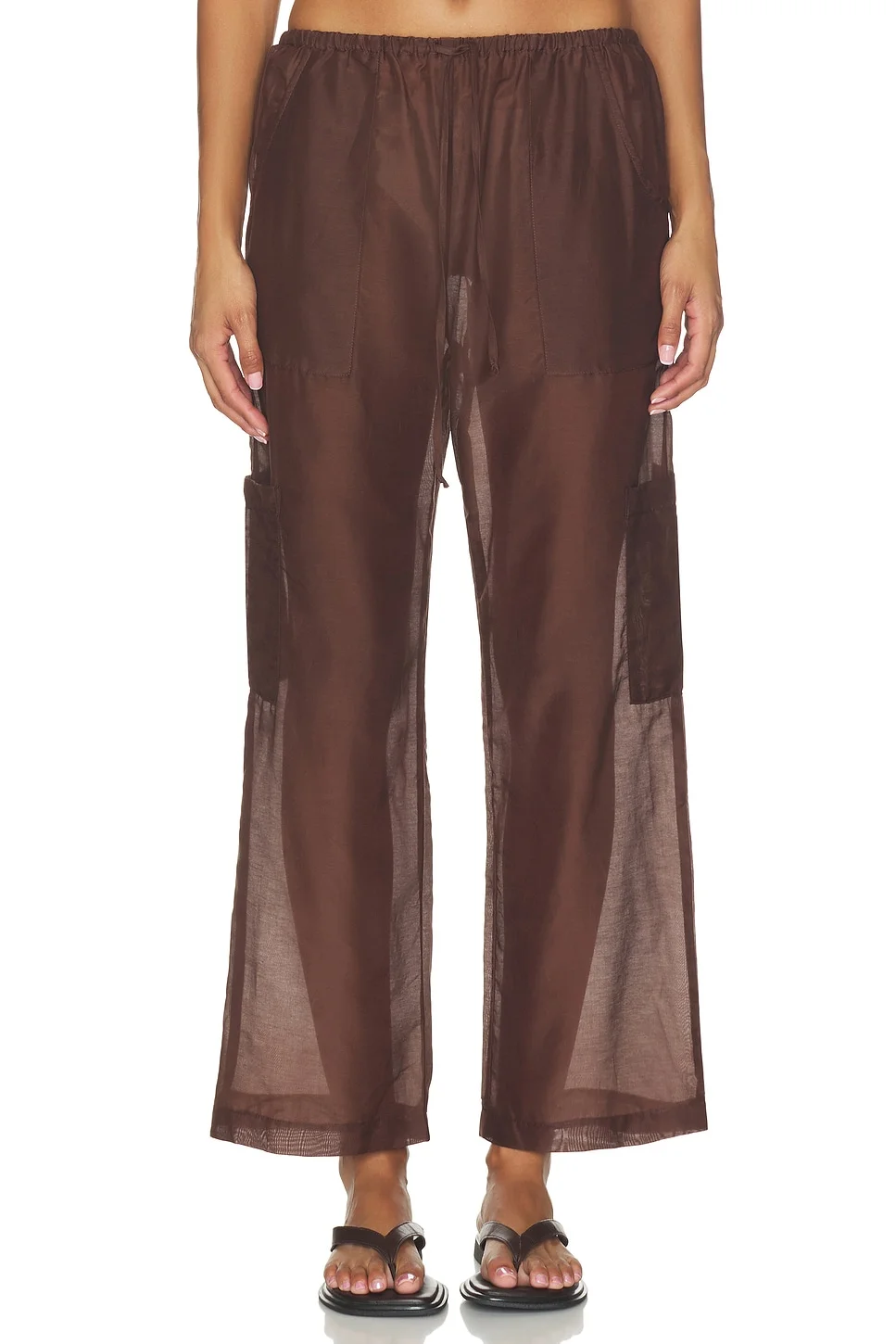 The Silk Cotton Sheer Cargo Pant - 1