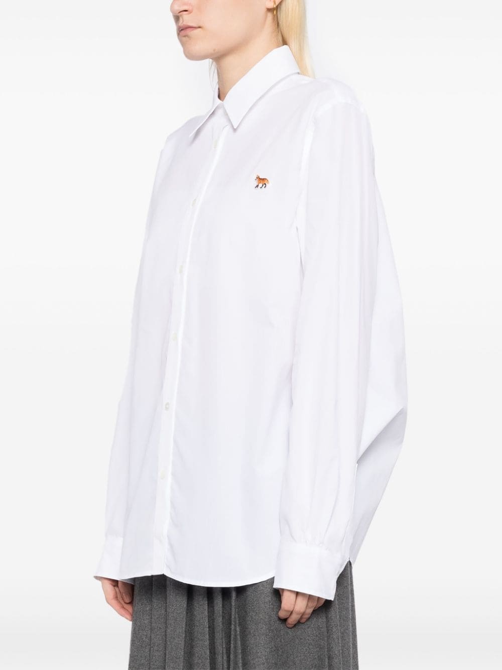 baby fox patch cotton classic shirt - 3