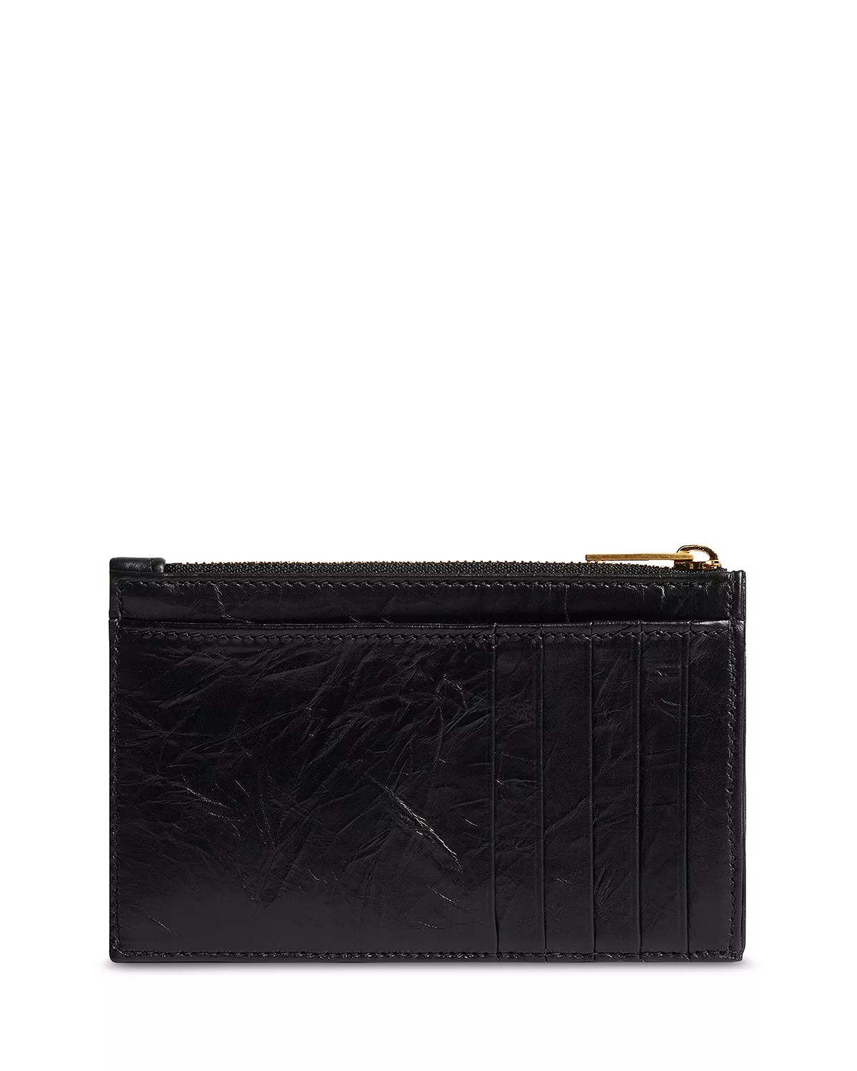 BALENCIAGA Crush Quilted Leather Long Coin and Card Holder