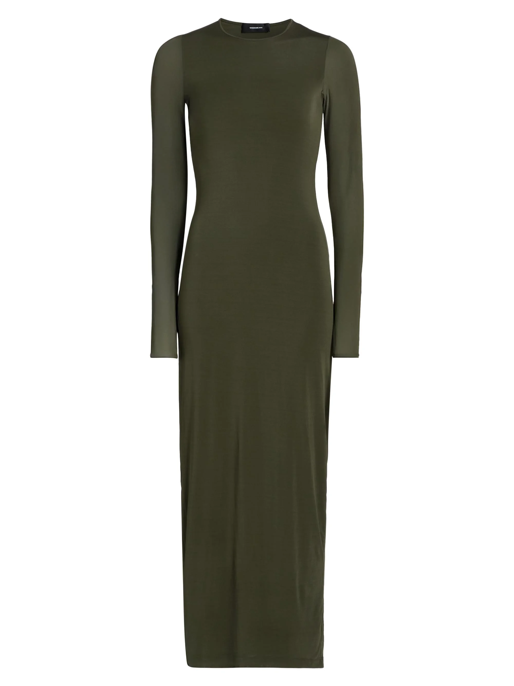 WARDROBE. NYC Women's Sheer Long-Sleeve Maxi Dress - Military - 1