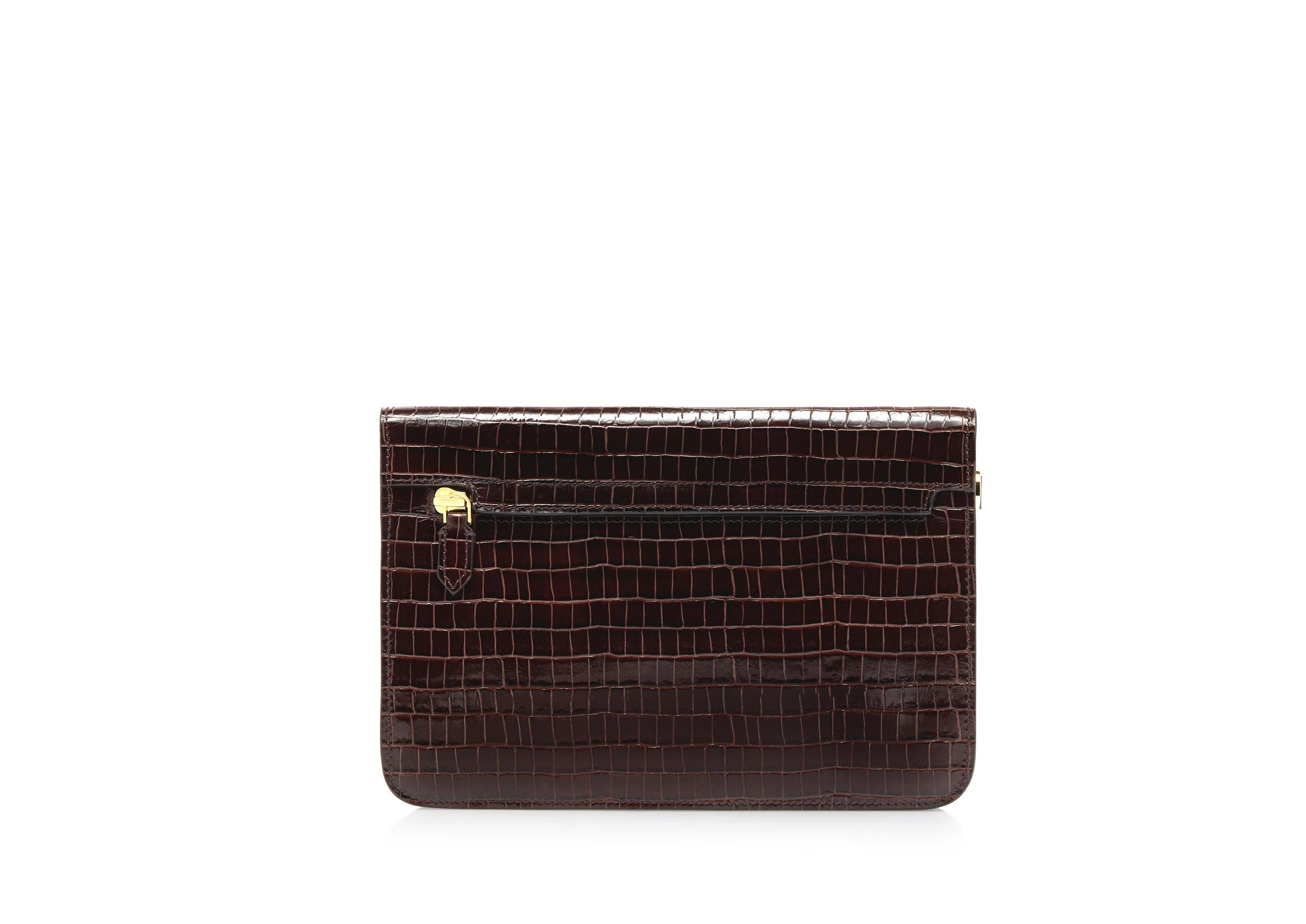 GLOSSY PRINTED CROC T PIN PORTFOLIO - 3
