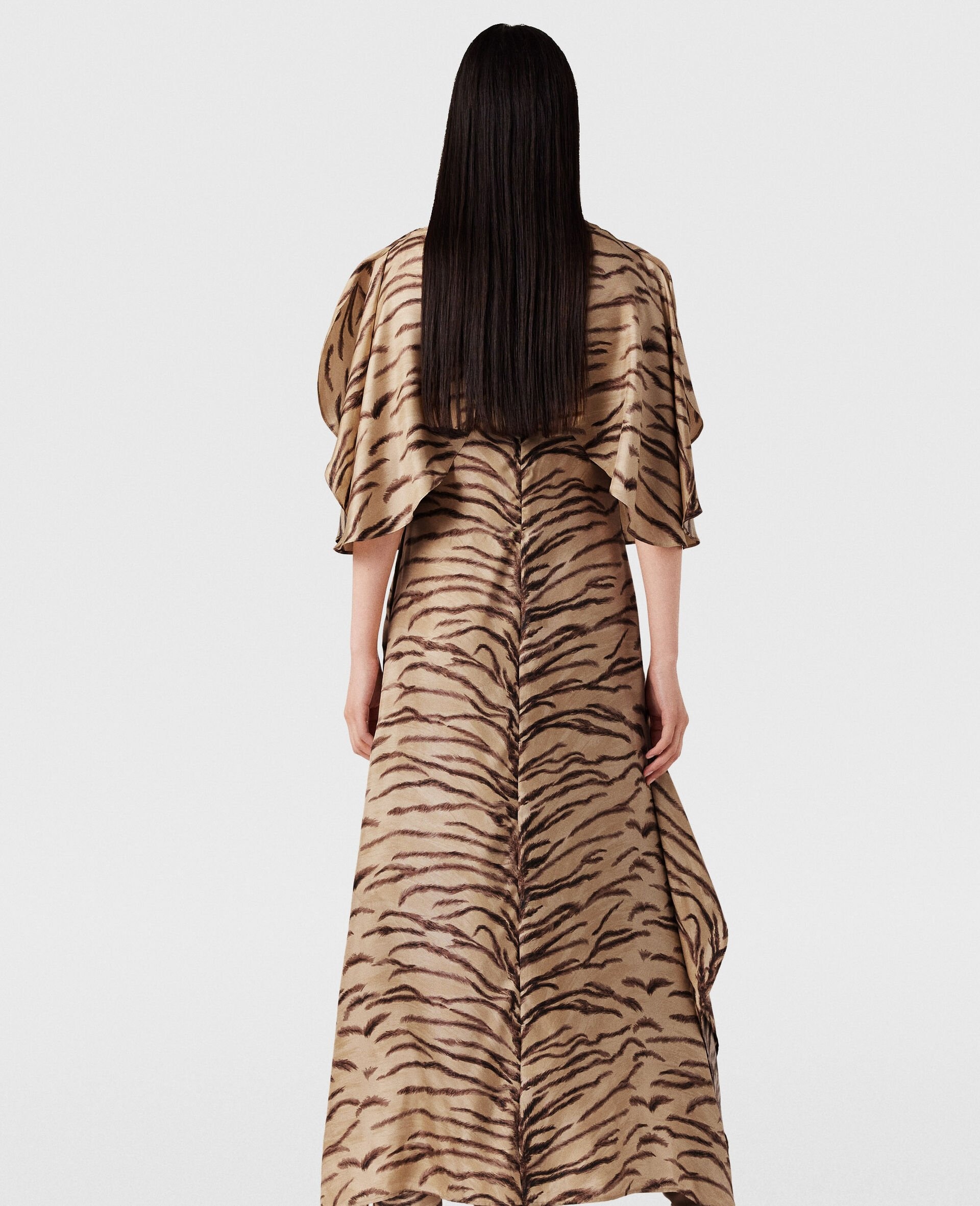 Tiger Print Puff Sleeve Maxi Dress - 2