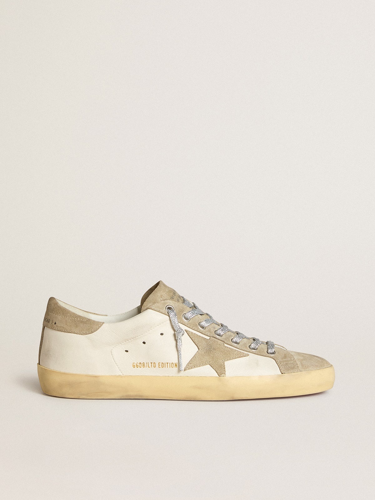 Women’s Super-Star in nappa with ice-gray suede star and black embroidery - 1