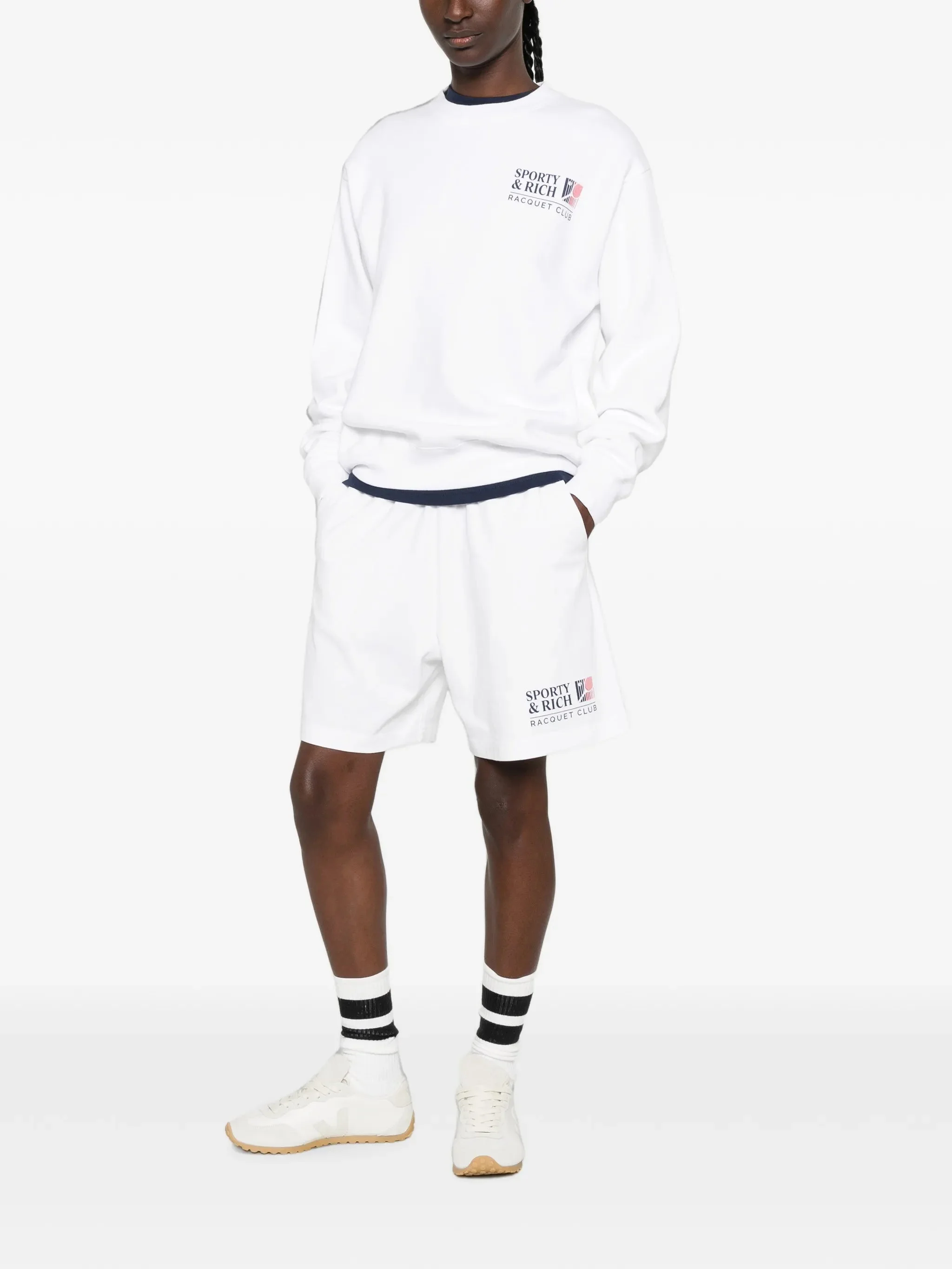 Sporty & Rich Lena Logo-print Elasticated Shorts - 1