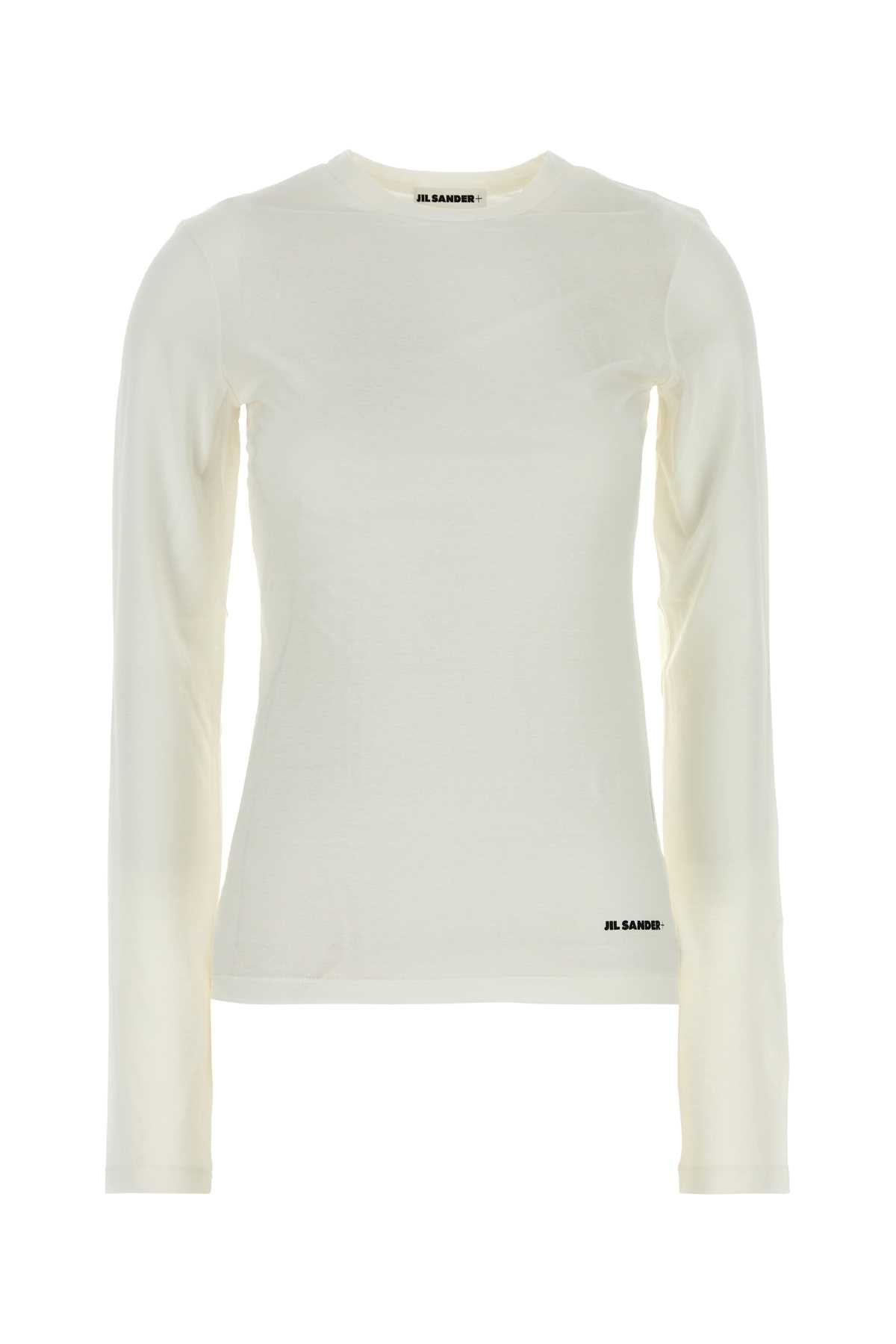 Jil Sander Women White Cotton T-Shirt - 1
