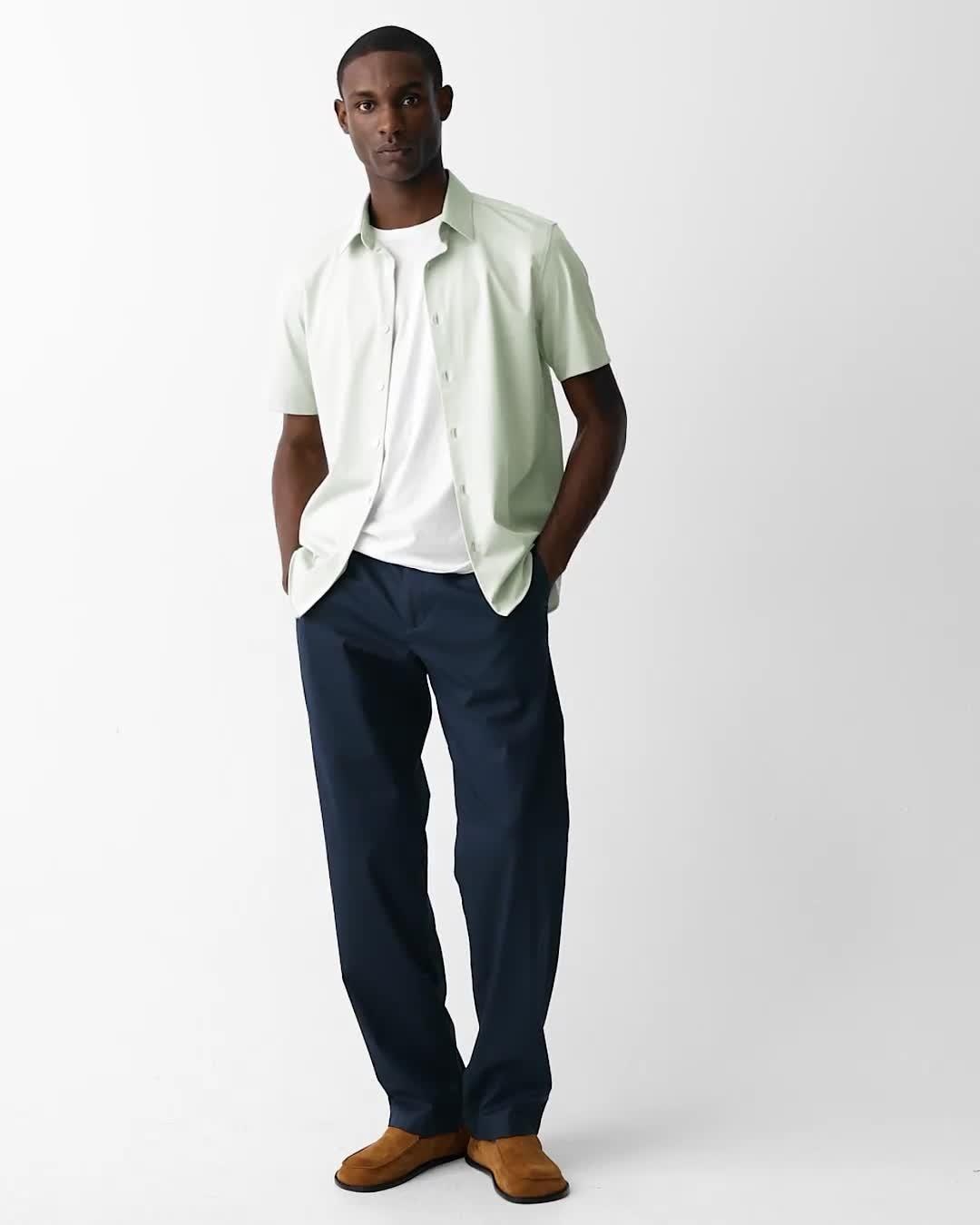 Irving Short-Sleeve Shirt in Structure Knit - 6