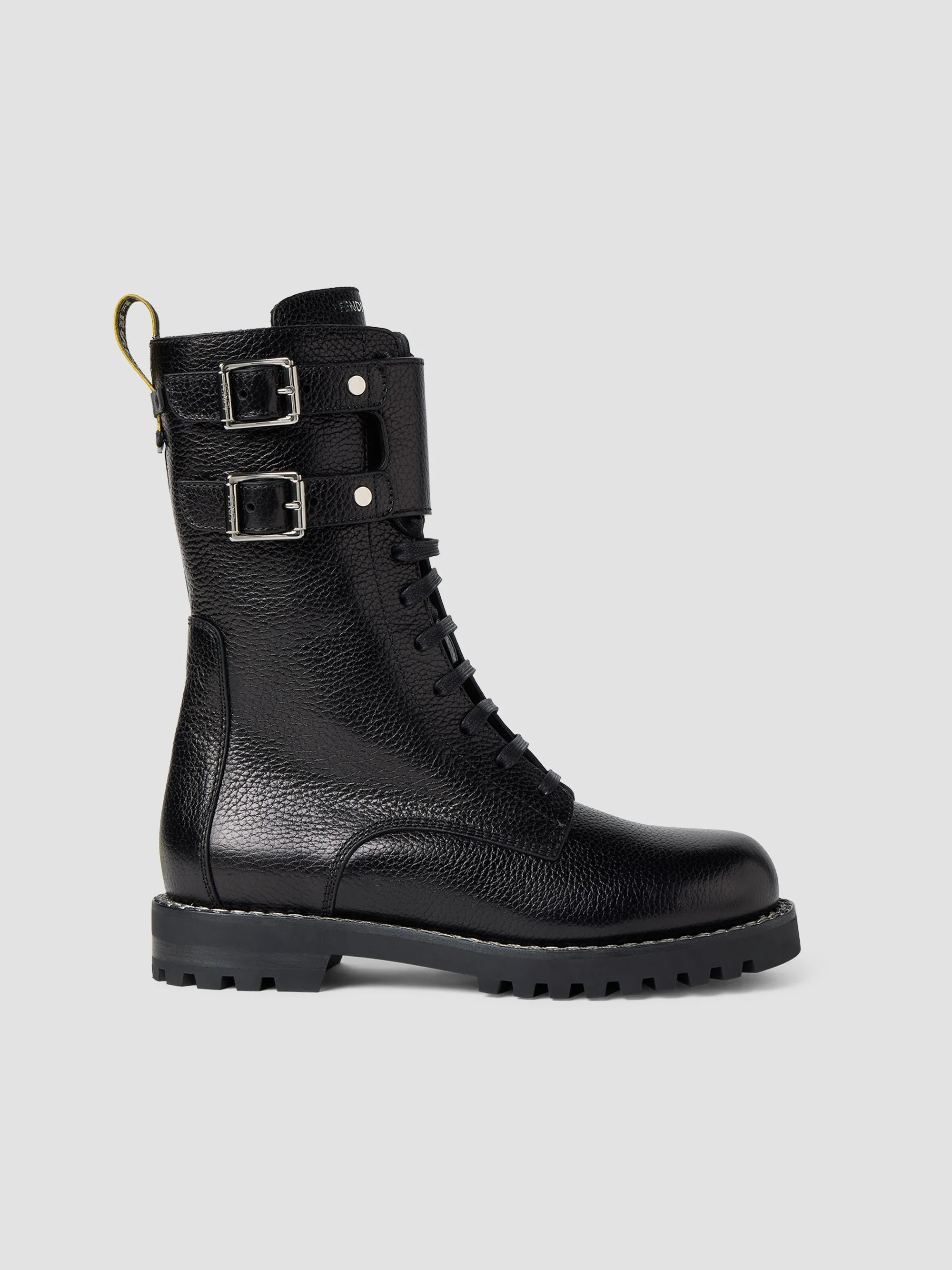 Women's Commando Leather Combat Boots - Nero - 1