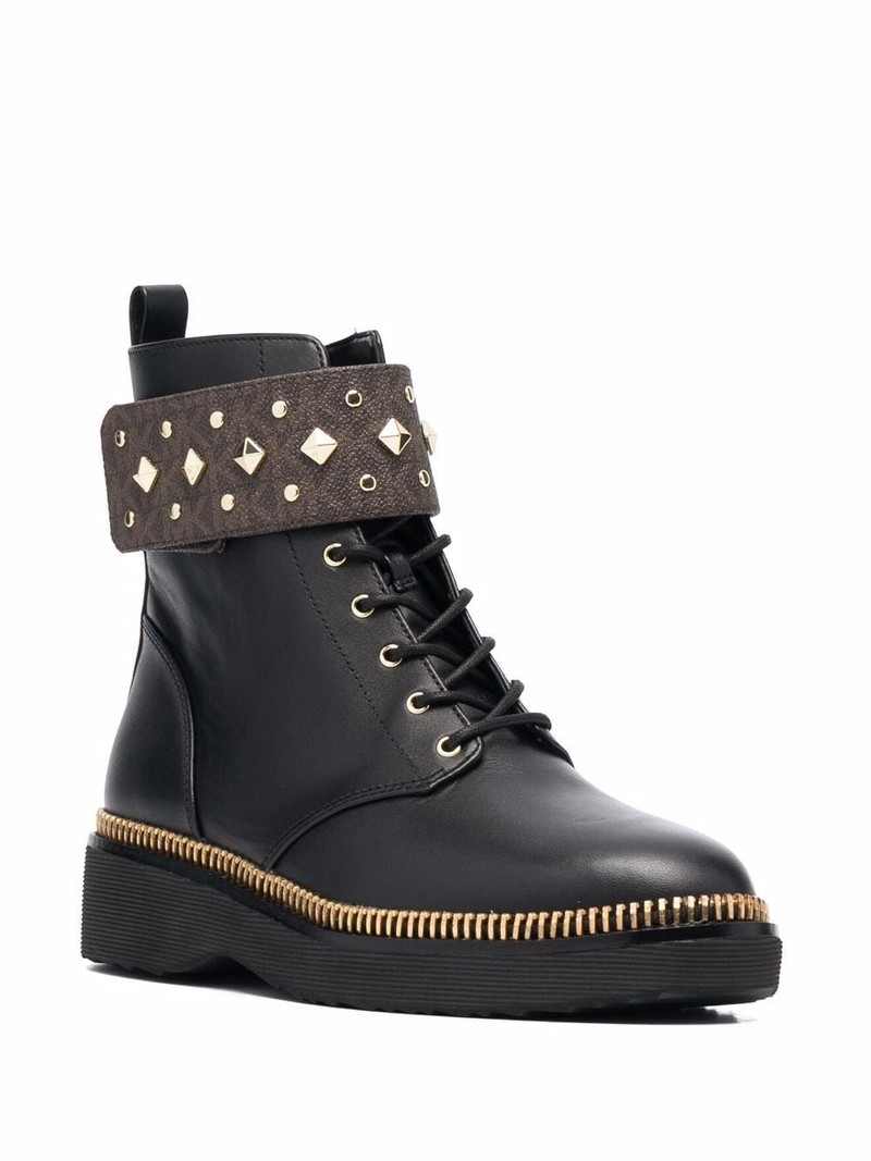 MICHAEL KORS Haskell studded logo leather boots outlook