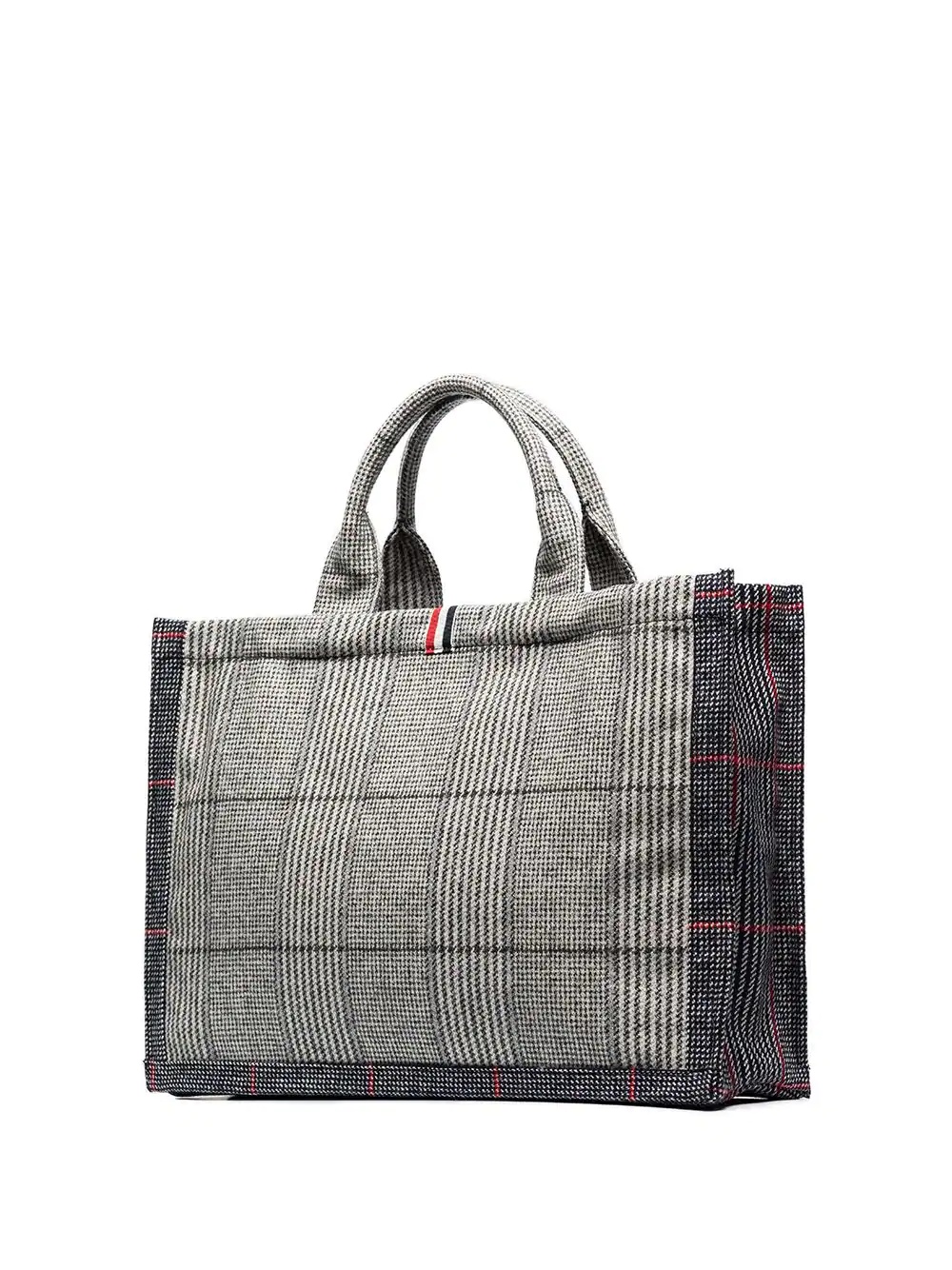 Grey checked tote bag - 3