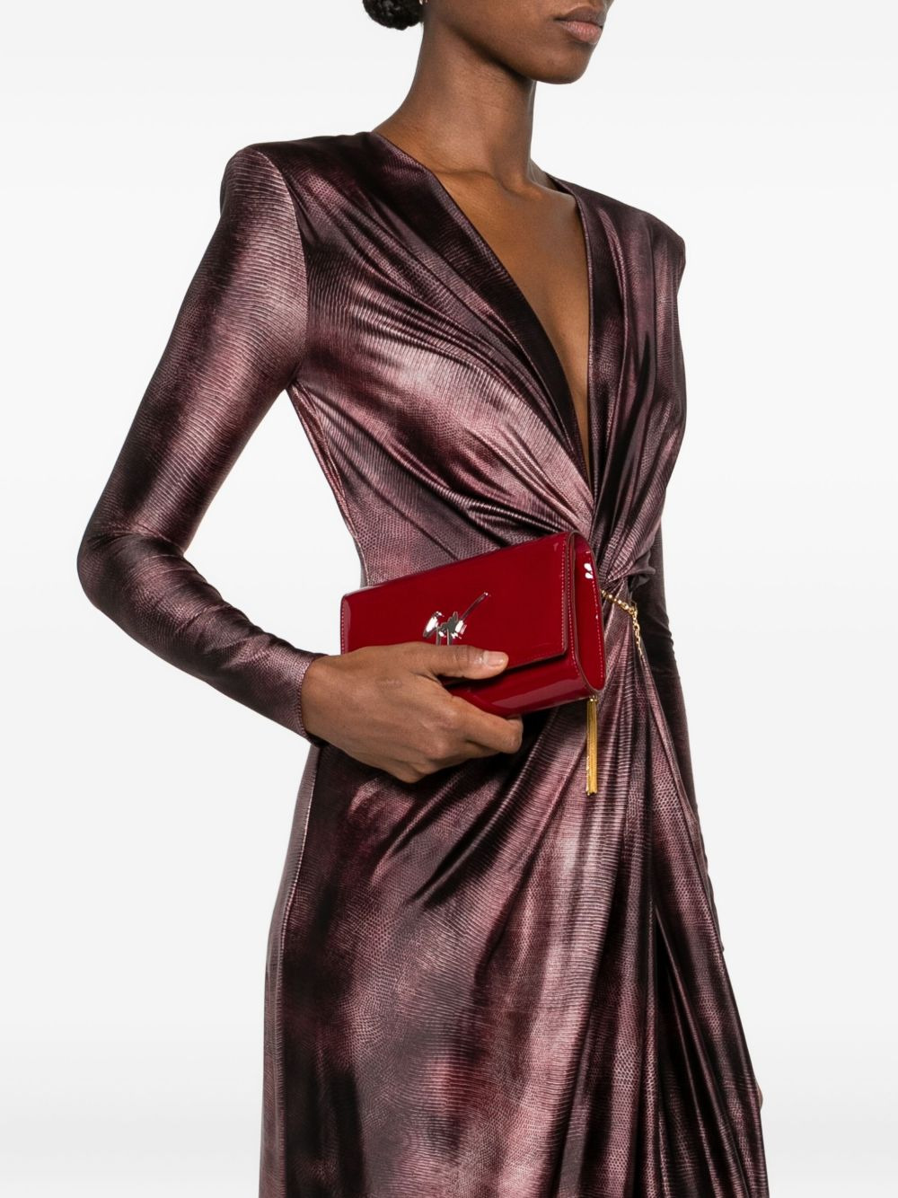 patent-leather clutch bag - 2